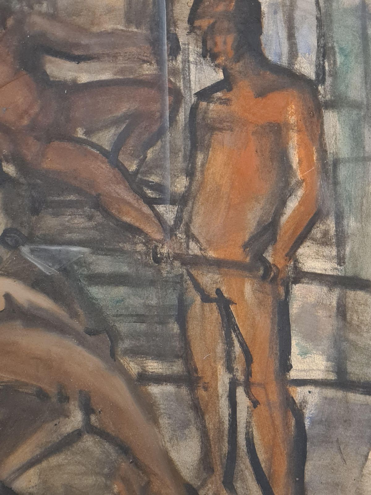 Stephane Lovighi Bourgogneexpressionist Gouache And Watercolour Study For 'Alexander And His Army'.1990s photo furniture