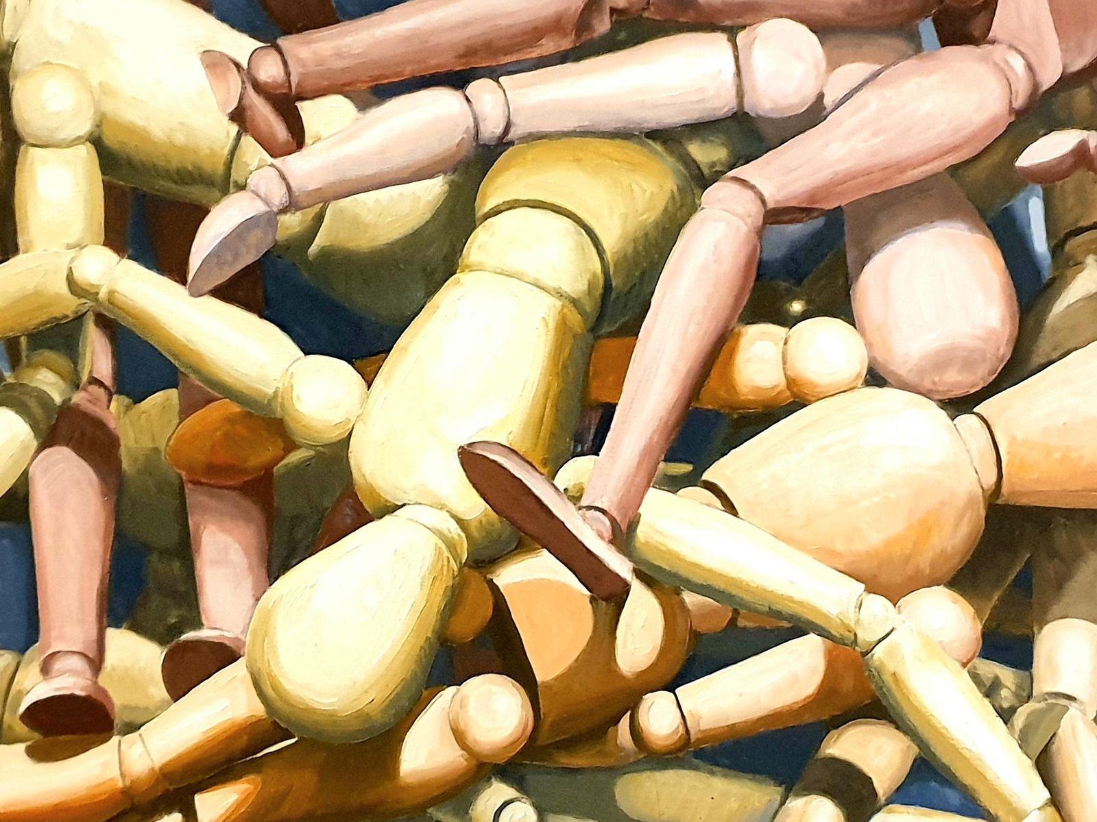 Derek Carruthers Large Scale Abstract Geometric Oil On Canvas, Artist's Lay Figures photo for sale