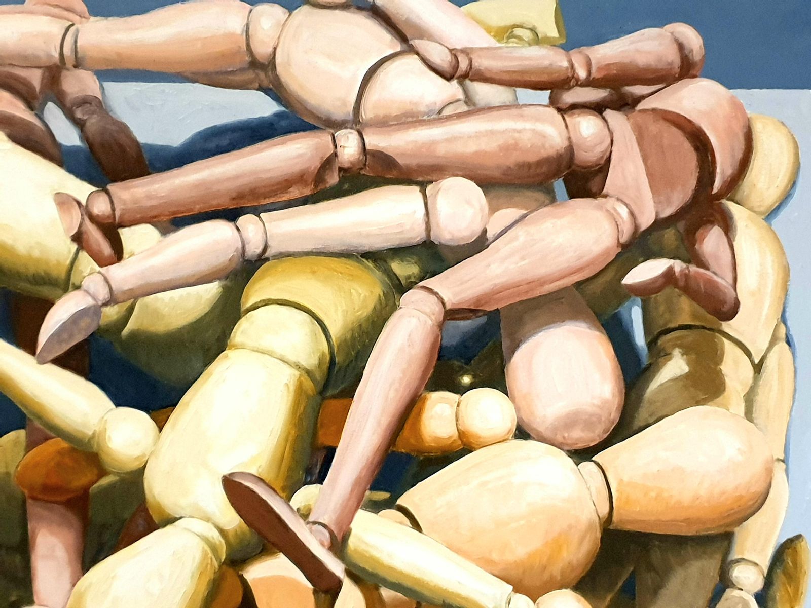 Derek Carruthers Large Scale Abstract Geometric Oil On Canvas, Artist's Lay Figures photo 4932.0