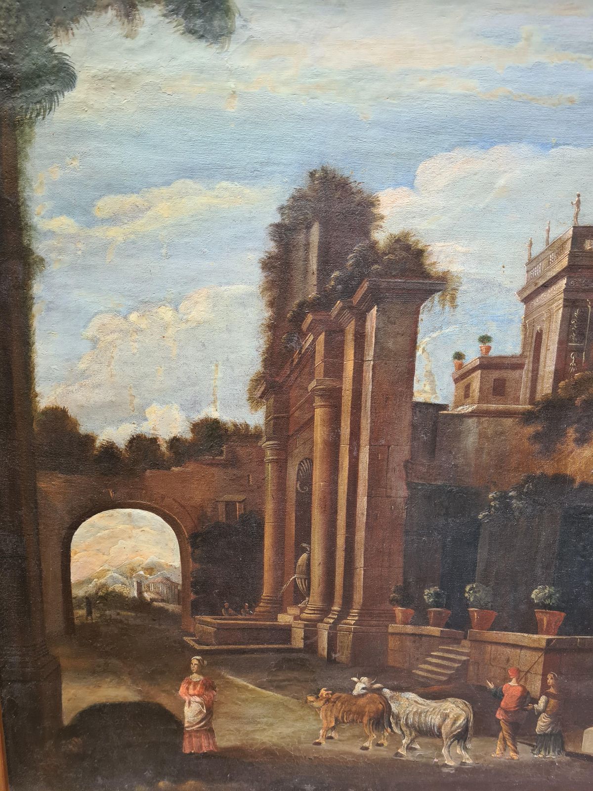 photo for sale Grand Tour 18th Century Veduta Capriccio Painting, After Gennaro Greco