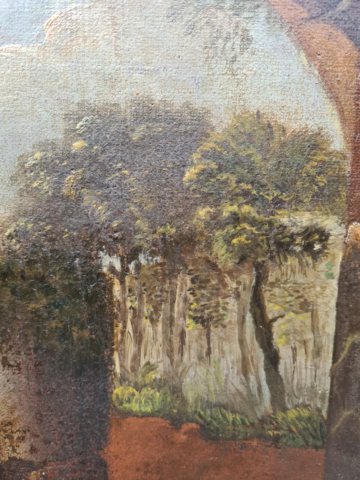 Art Large Grand Tour 18th Century Capriccio Painting Roman Ruins After Gennaro Greco photo