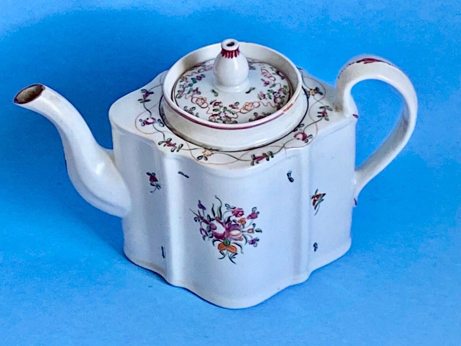 Early 19th Century New Hall Porcelain Floral Teapot