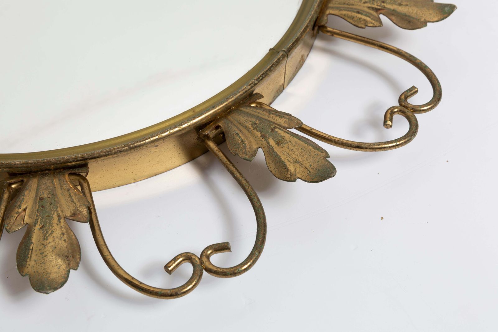 Mid Century Gold Sunburst Mirror, Metal, Belgium, 1960s photo 383.0