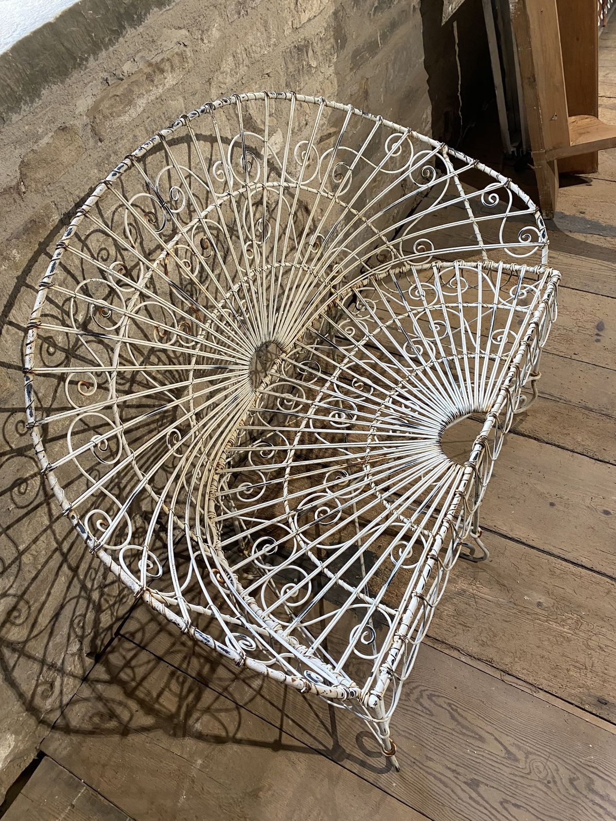 Decorative Wire Garden Bench photo for sale