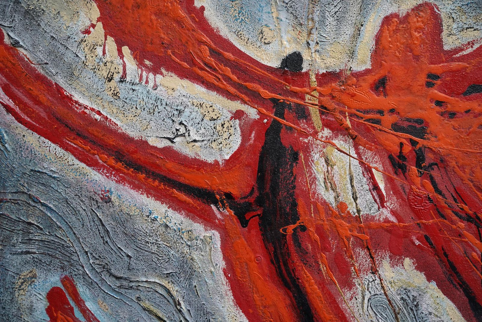 Armando Baldinelliorange Abstract   Italian/South African Sixties Abstract Art Oil Paintingcirca 1960 photo Art
