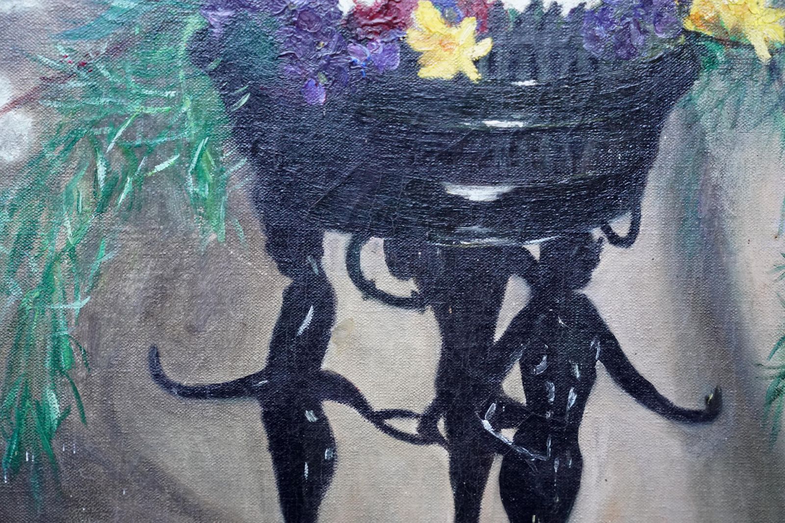 Frank Rashleighart Deco Spring Flowers   British 1930's Art Floral Still Life Oil Paintingcirca 1937 photo vinterior