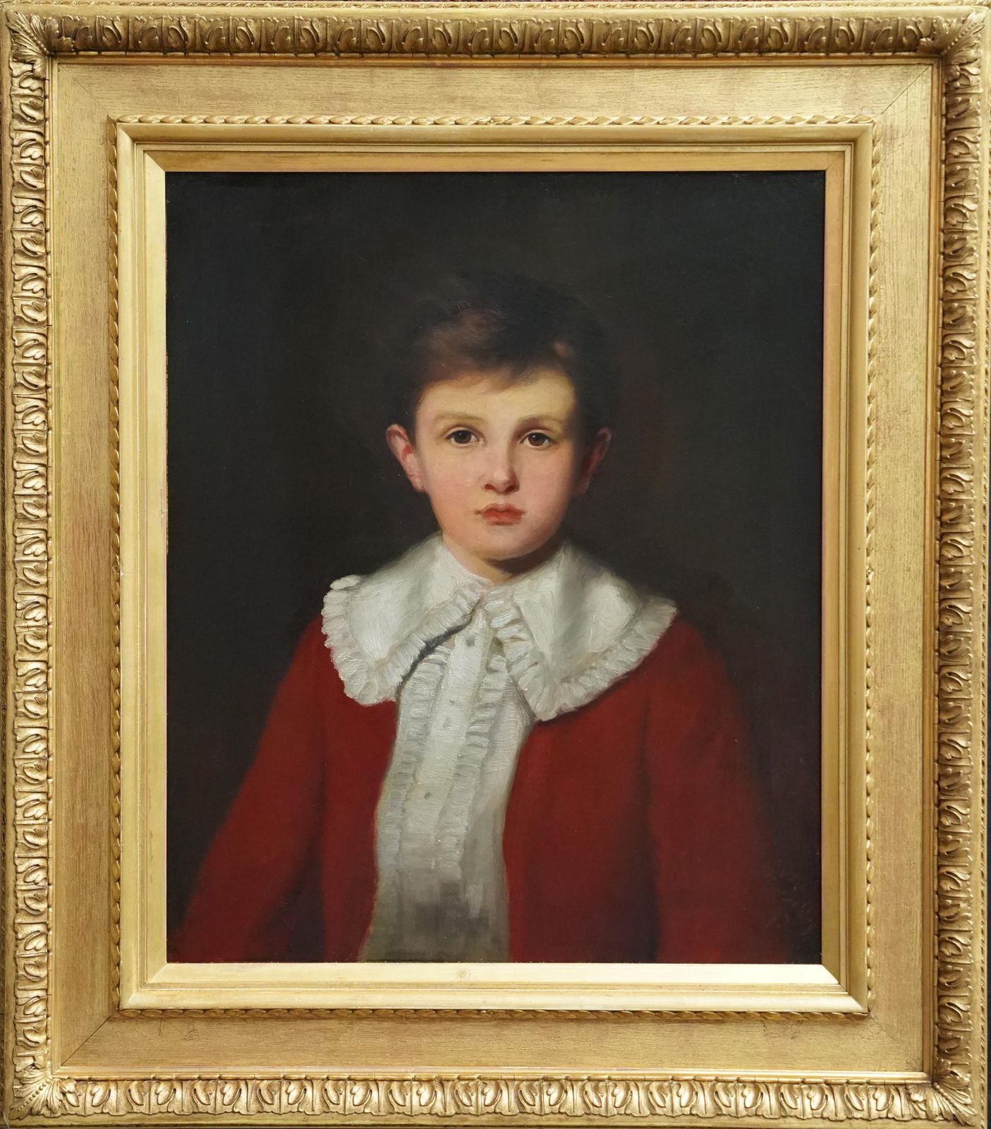 Gilbert Baldryportrait Of A Young Boy In Red Coat   British Victorian 1892 Art Oil Painting1892