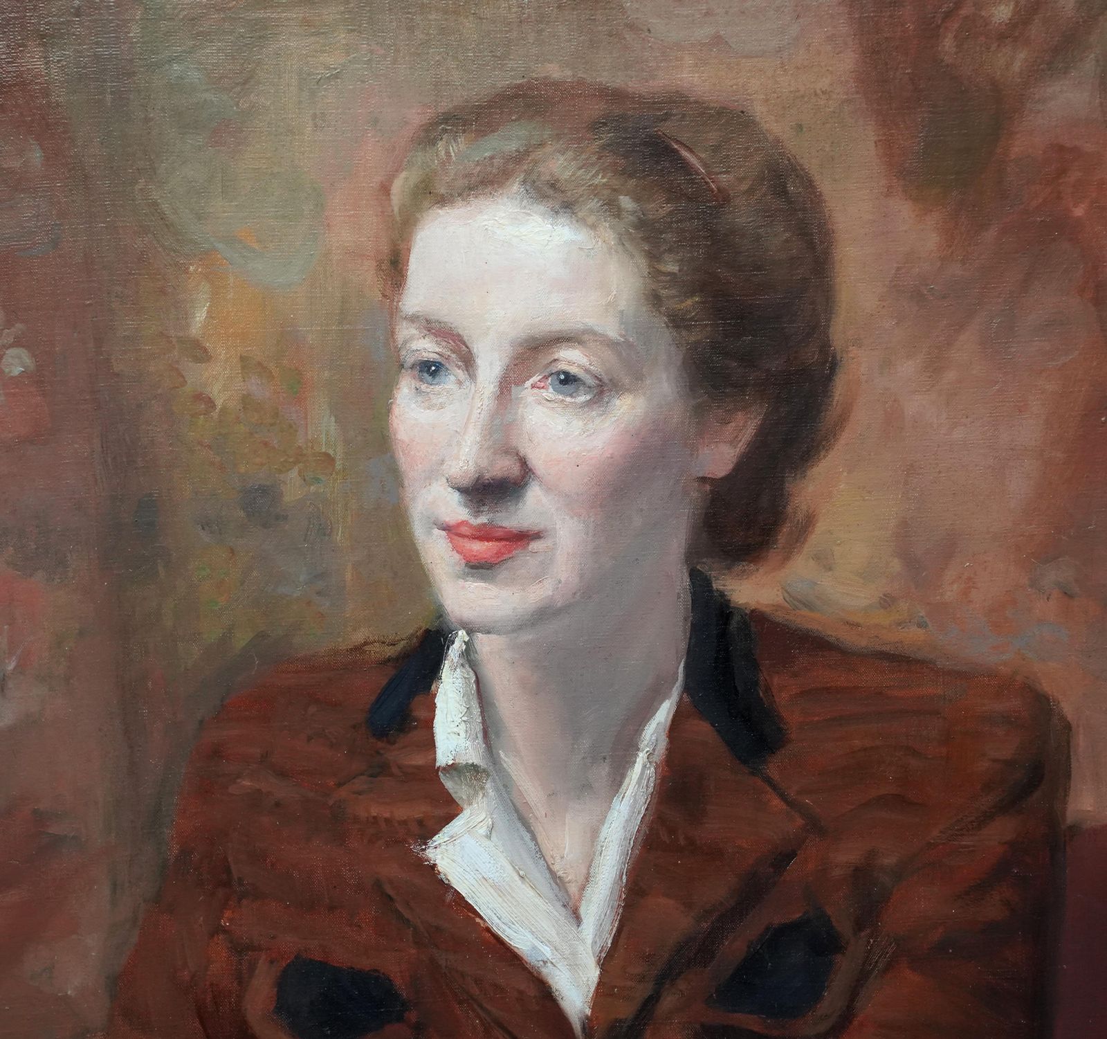 Anthony Devasportrait Of Lady Audrey Norris   British 50s Post Impressionist Art Oil Paintingcirca 1950 photo Art