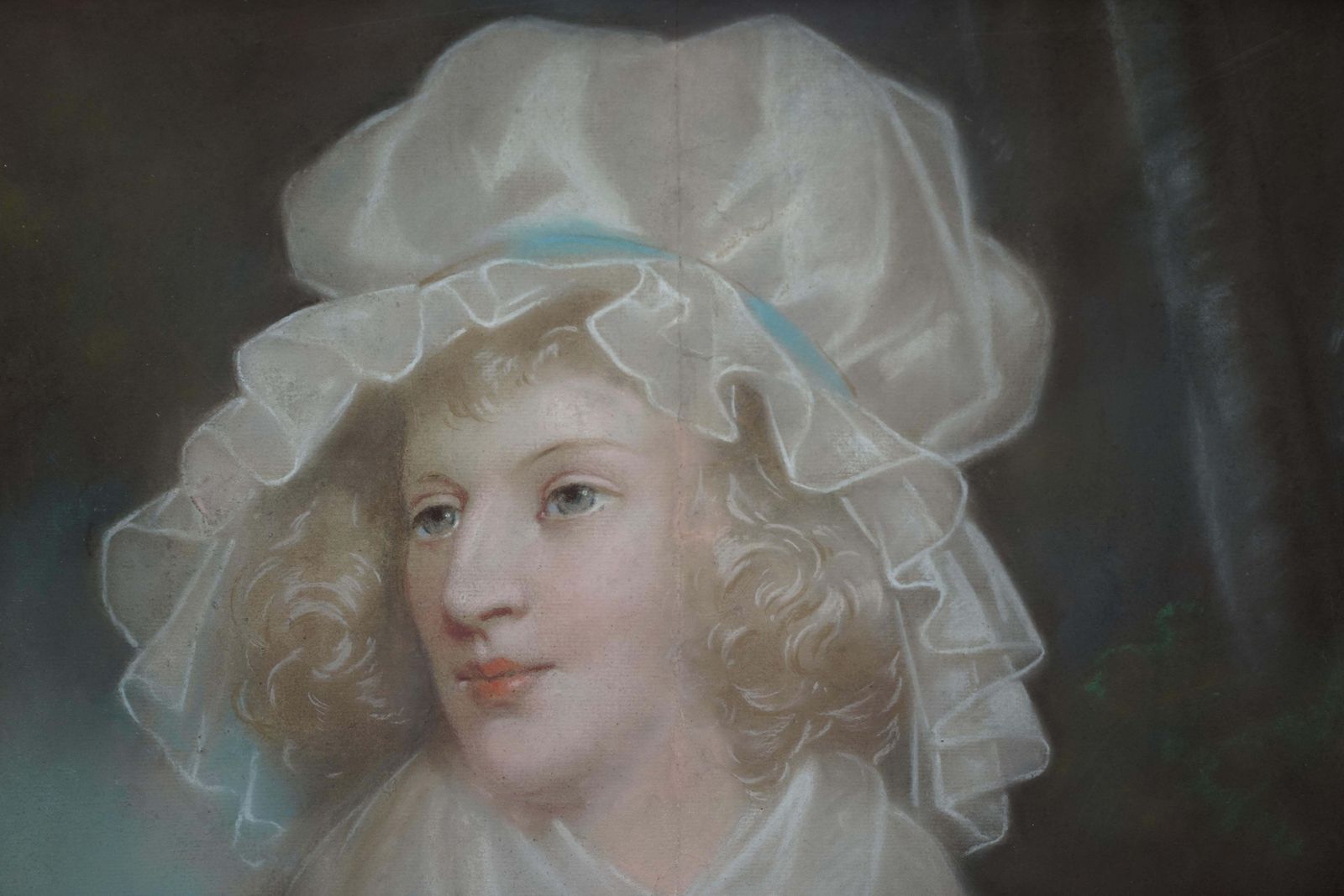 John Russell (Att)Portrait Of Lady In Mob Cap   British Old Master 18th Century Art Oil Paintingcirca 1790 photo vinterior