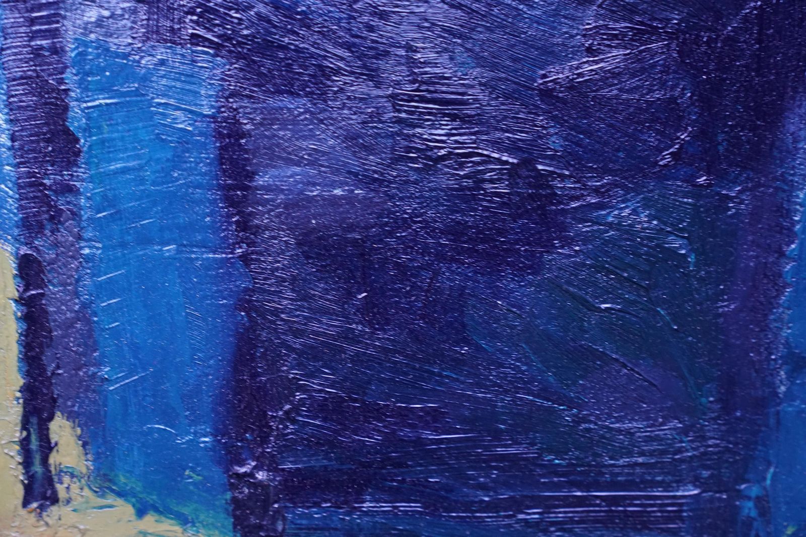 Peter L. Fieldblue Yellow Abstract   British Sixties Abstract Art Oil Paintingcirca 1960 photo vinterior