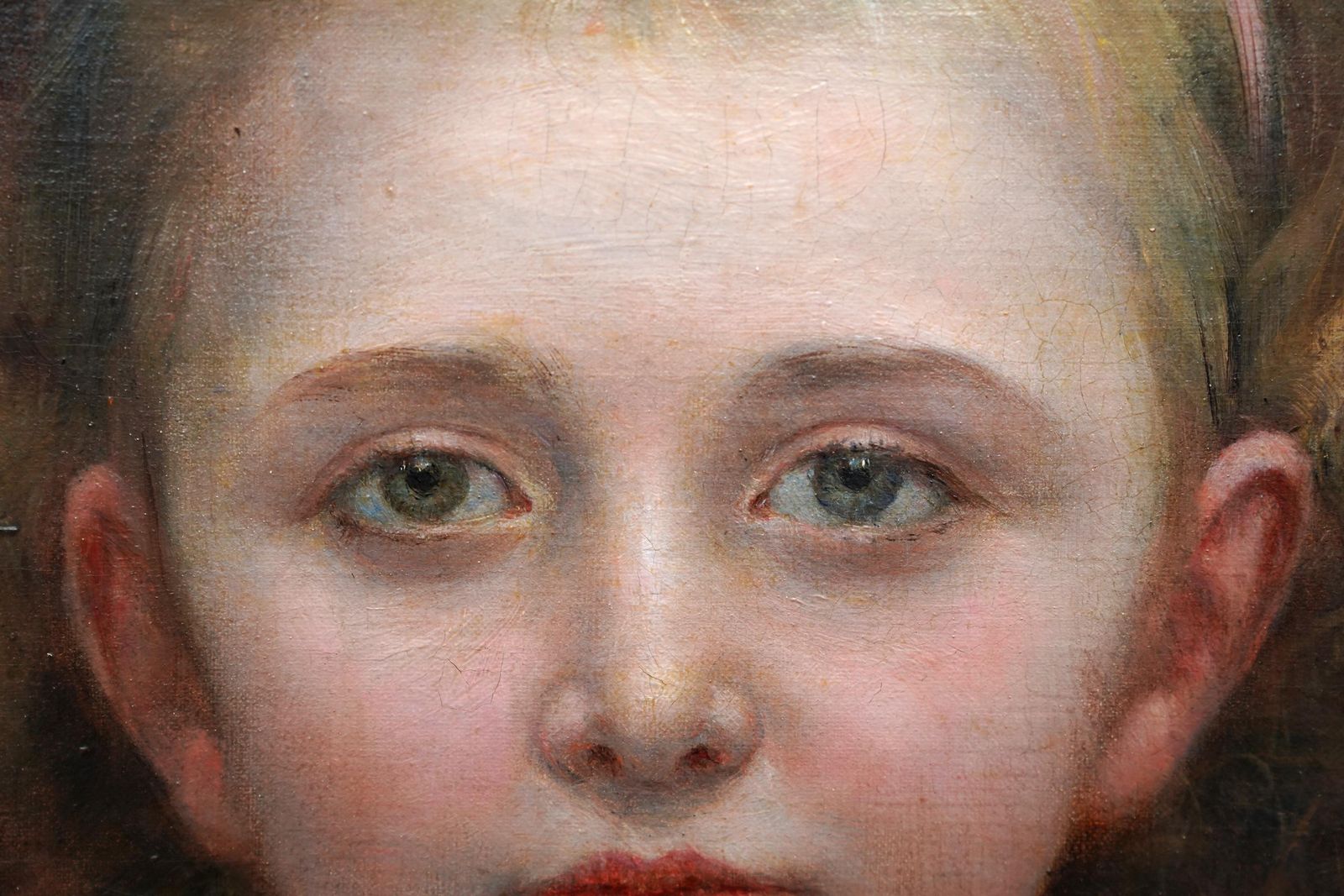 Georges Van Den Bosportrait Of A Young Girl In Peach Dress   Edwardian Art Oil Paintingcirca 1905 photo buy