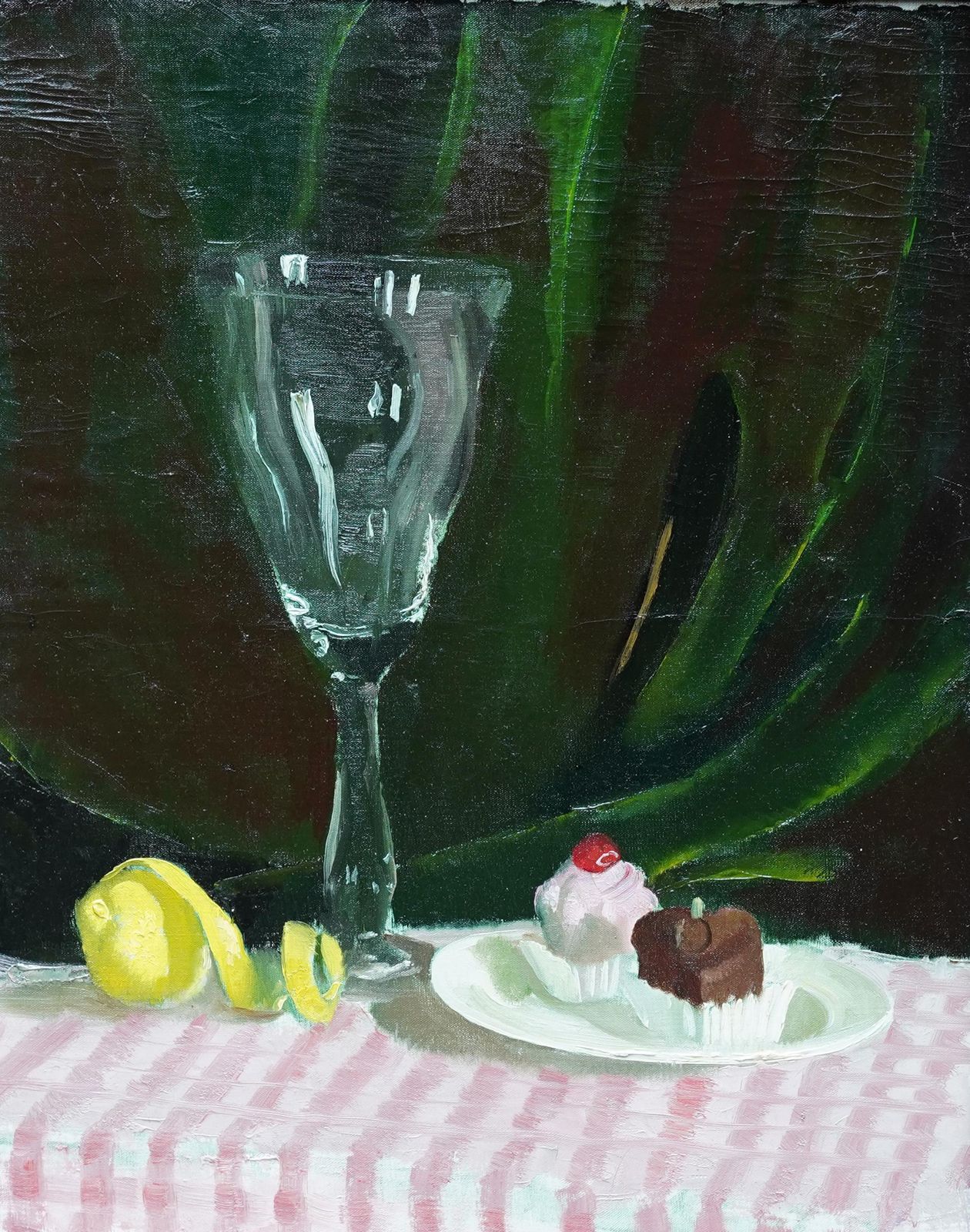 Doris Zinkeisenstill Life With Cakes   Scottish 1950s Art Still Life Oil Painting Female Artistcirca 1950 photo vintage