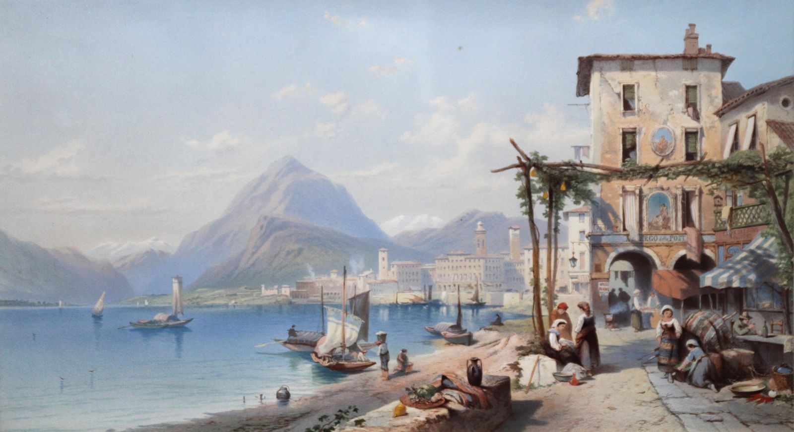photo for sale Thomas Leeson Scrase Rowbothambay Of Naples Italy   British 19th Century Art Oil Painting Italian Marinescape Circa 1886