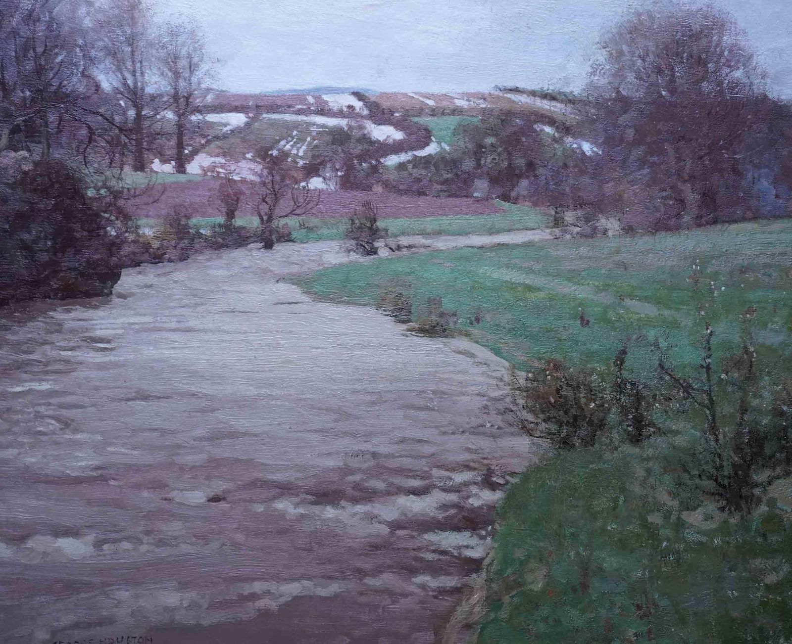 George Houstonspring, River Ayr   Scottish Impressionist Art Landscape Oil Painting Scotlandcirca 1920 photo for sale