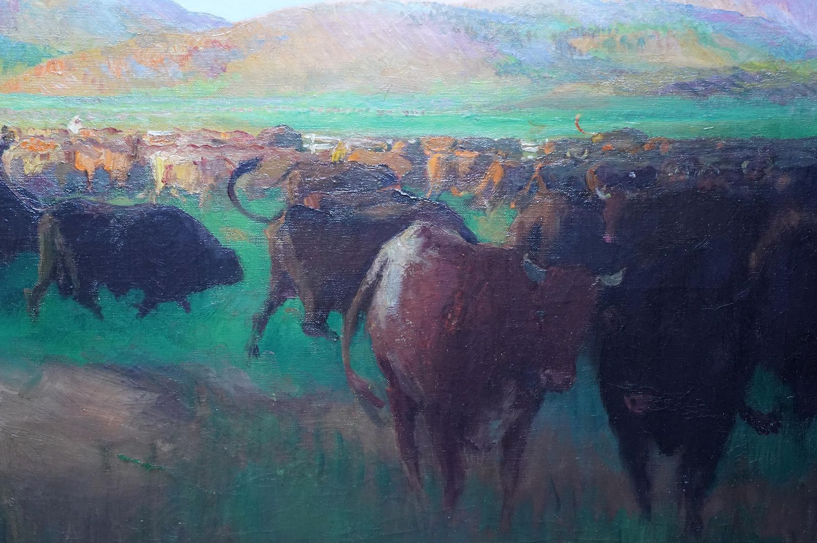 Gerald Spencer Prysecattle In A Landscape North Africa   British 20s Post Impressionist Oil Paintingcirca 1925 photo vinterior