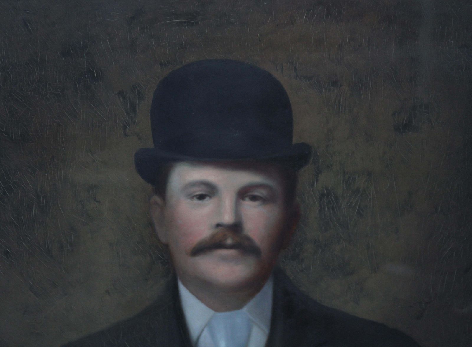 Unknownportrait Of A Gentleman In A Bowler Hat   British Late 19th Century Artcirca 1880 photo vinterior