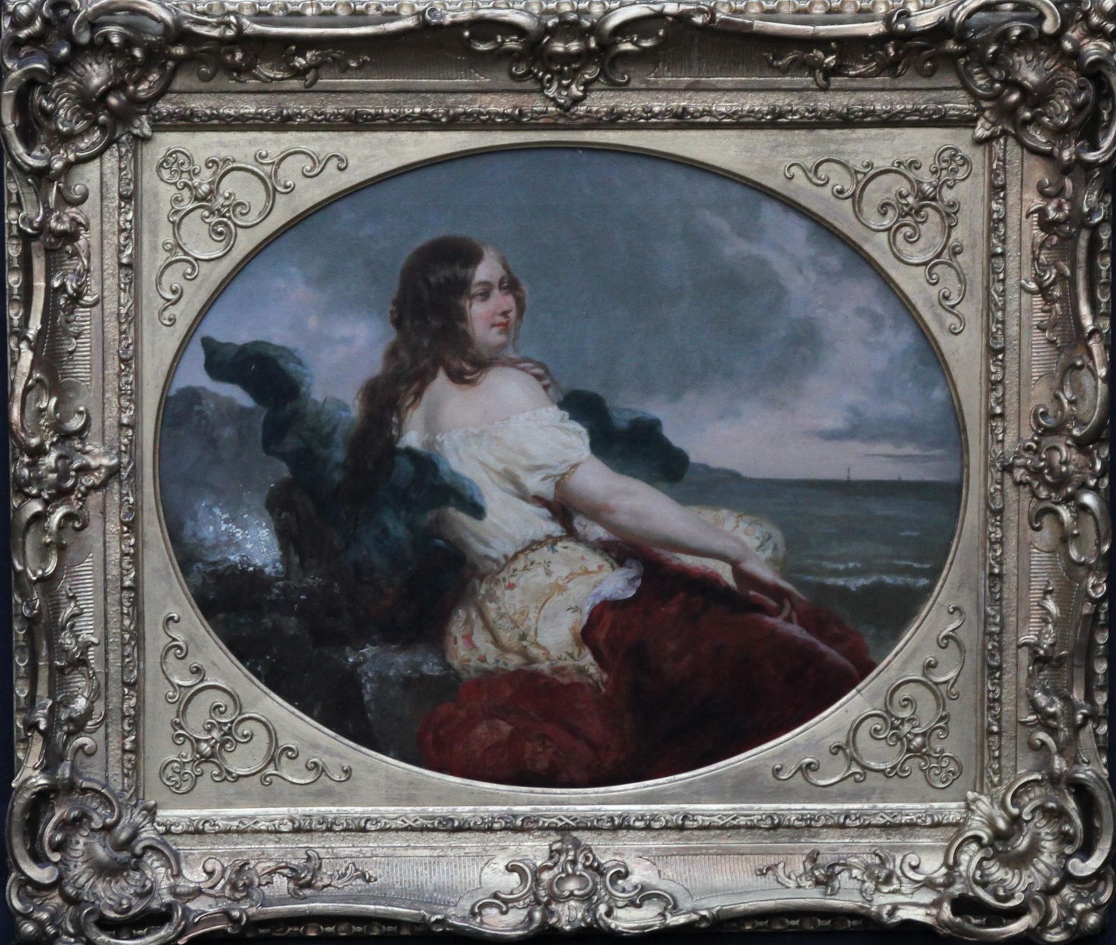 photo for sale William Edward Frostportrait Of A Young Woman At The Seashore   British Victorian Art Oil Painting Circa 1840