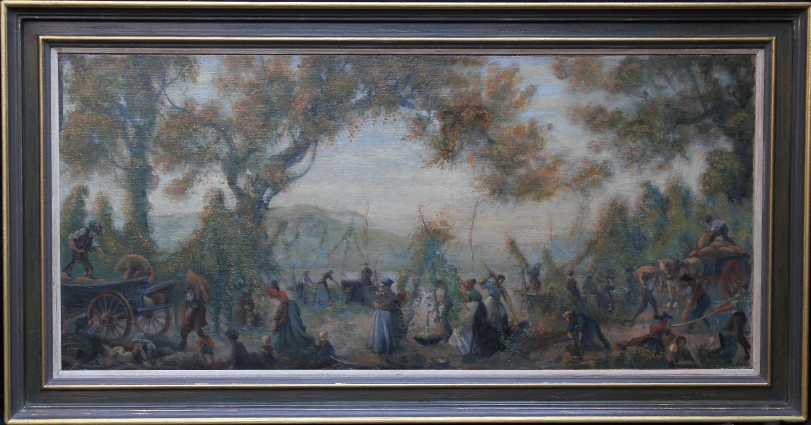 photo for sale Franklin Whitesummer Fair   British Art Twenties Slade School Oil Painting Village Landscapecirca 1920