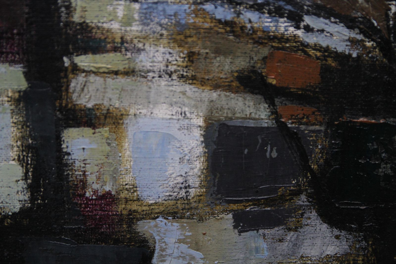 Helen Halewaterfront   British 1960's Art Abstract Expressionist Exhibited Oil Paintingcirca 1960 photo buy