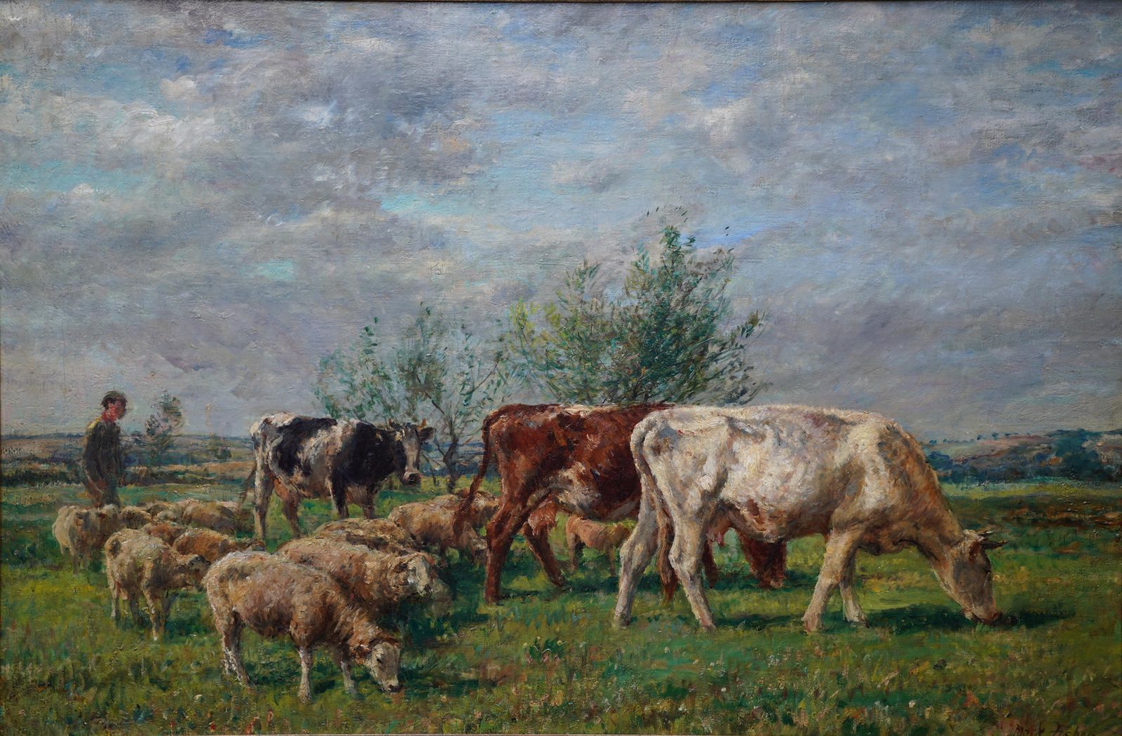 photo furniture William Mark Fisherlandscape With Cattle And Sheep   British Victorian Art Pastoral Oil Paintingcirca 1880