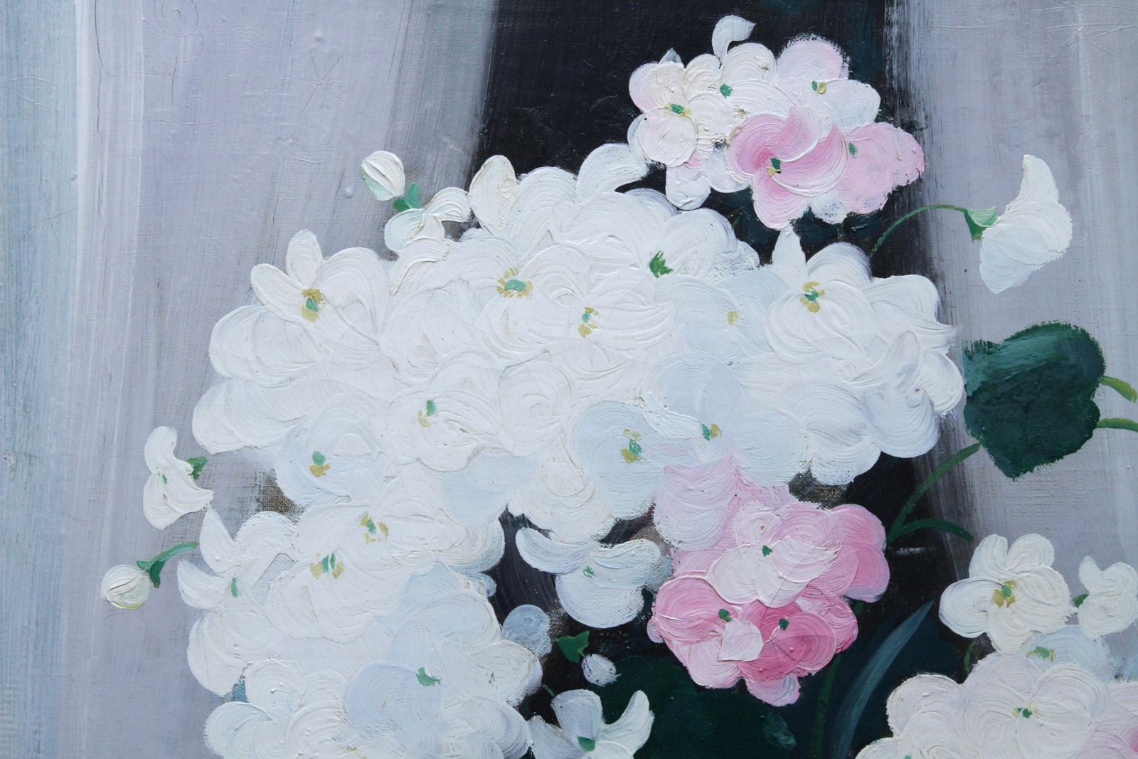 James Stuart Parkhydrangea With Fan   Scottish Art 19thc Glasgow Boy Artist Floral Oil Paintingcirca 1900 photo Art
