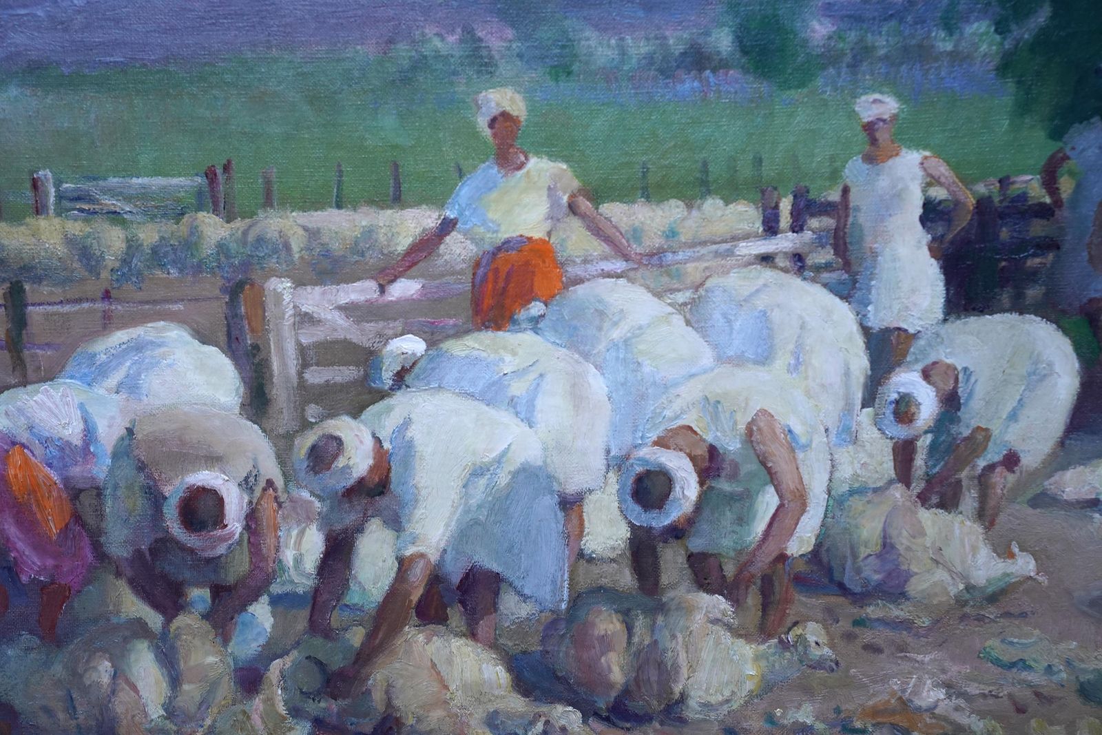 Gerald Spencer Prysesheep Shearers, Tangiers   British 1920's Orientalist Figurative Oil Paintingcirca 1925 photo Art