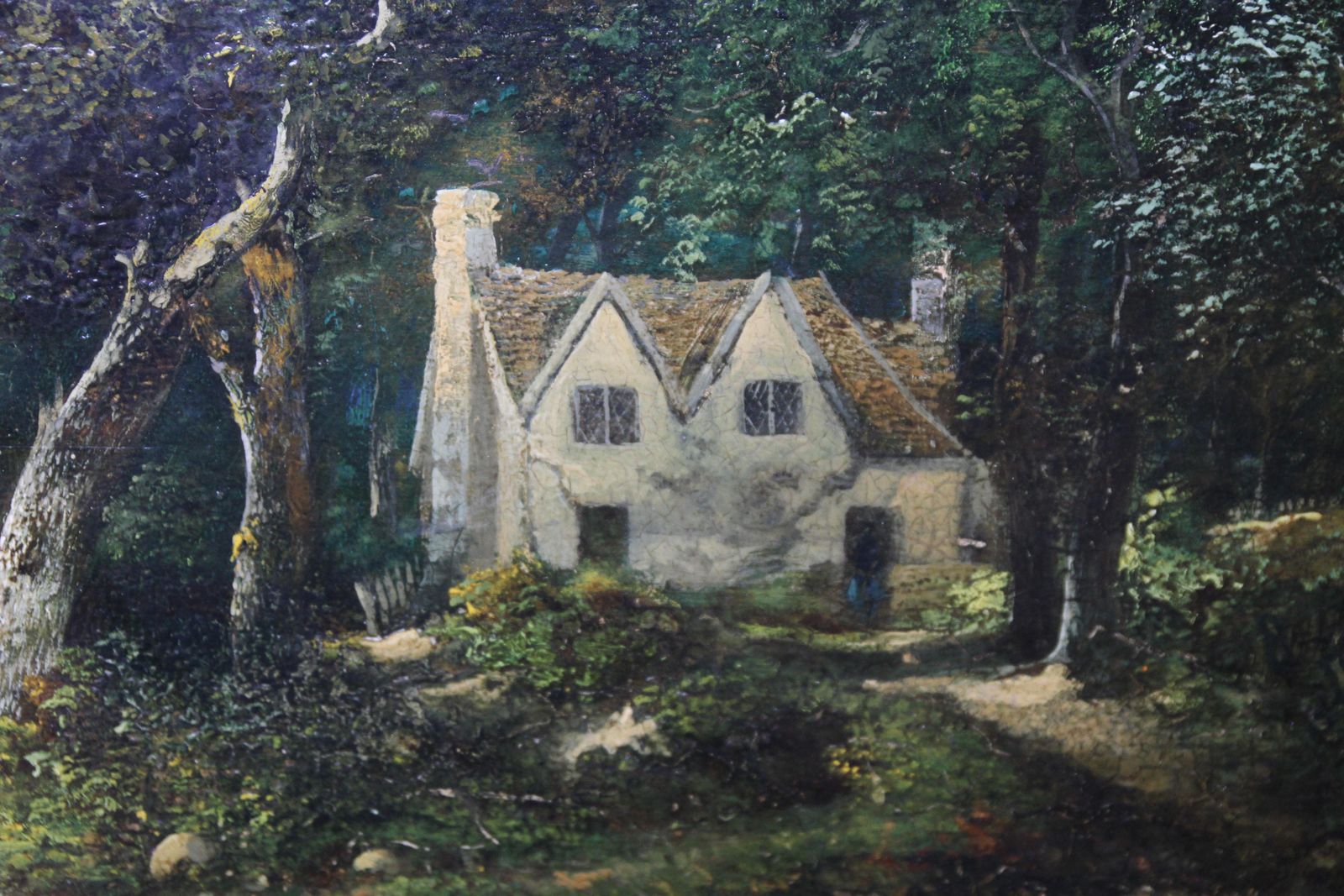 William Henry Cromelandscape With Cottages And Sheep   British Victorian 1850's Art Oil Paintingcirca 1850 photo vinterior
