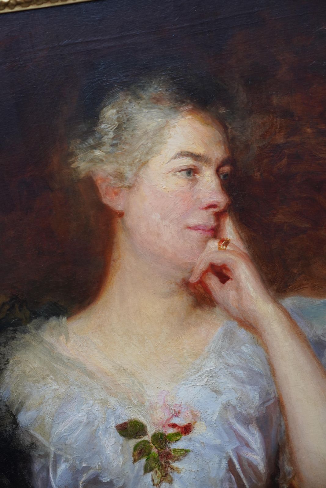 William Etty (Circle)portrait Of A Lady With Rose   British Art Old Master Portrait Oil Paintingcirca 1840 photo Art
