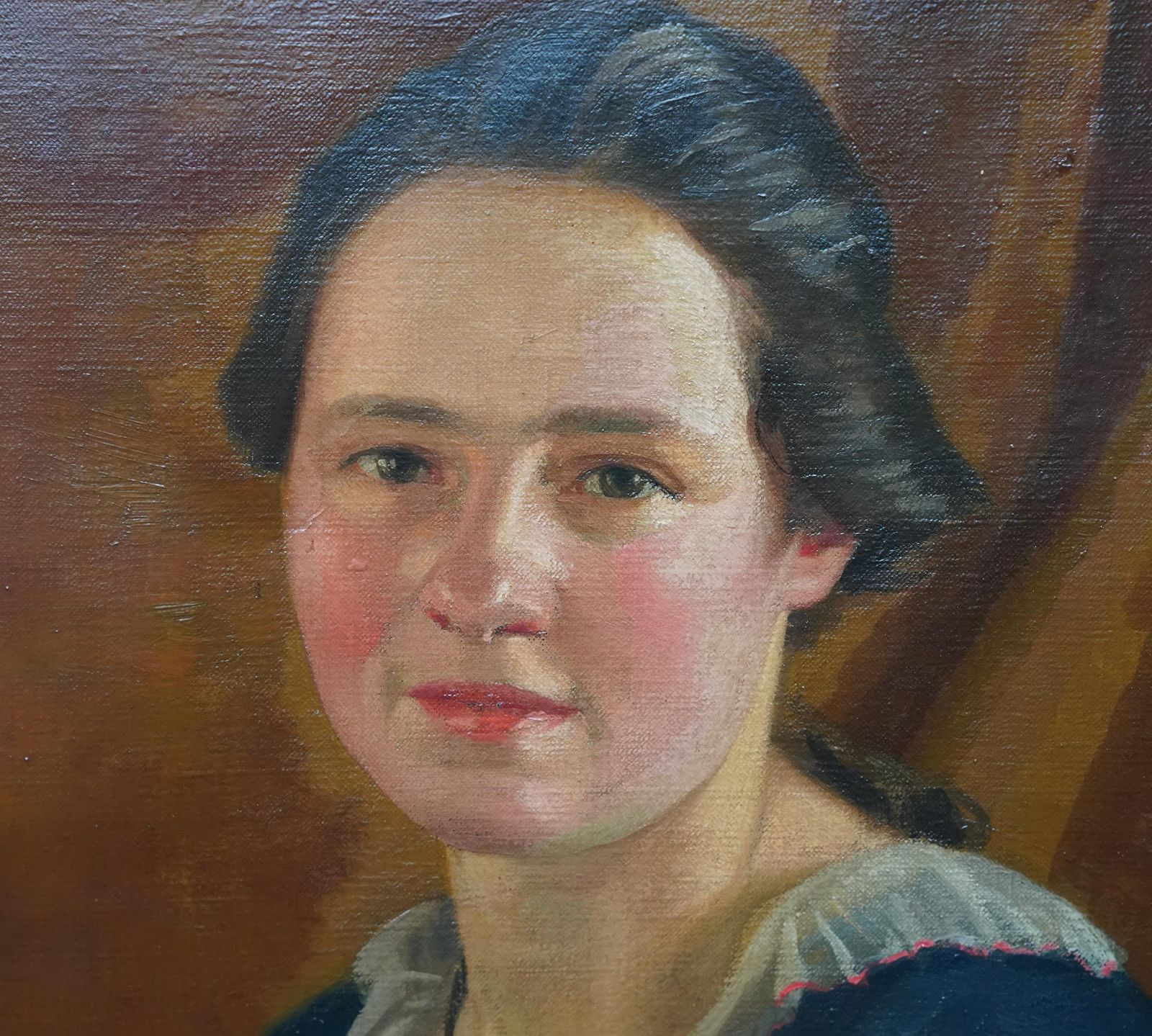 James P. Barracloughportrait Of A Young Woman With Book   British Art Deco 20s Portrait Oil Paintingcirca 1923 photo vinterior