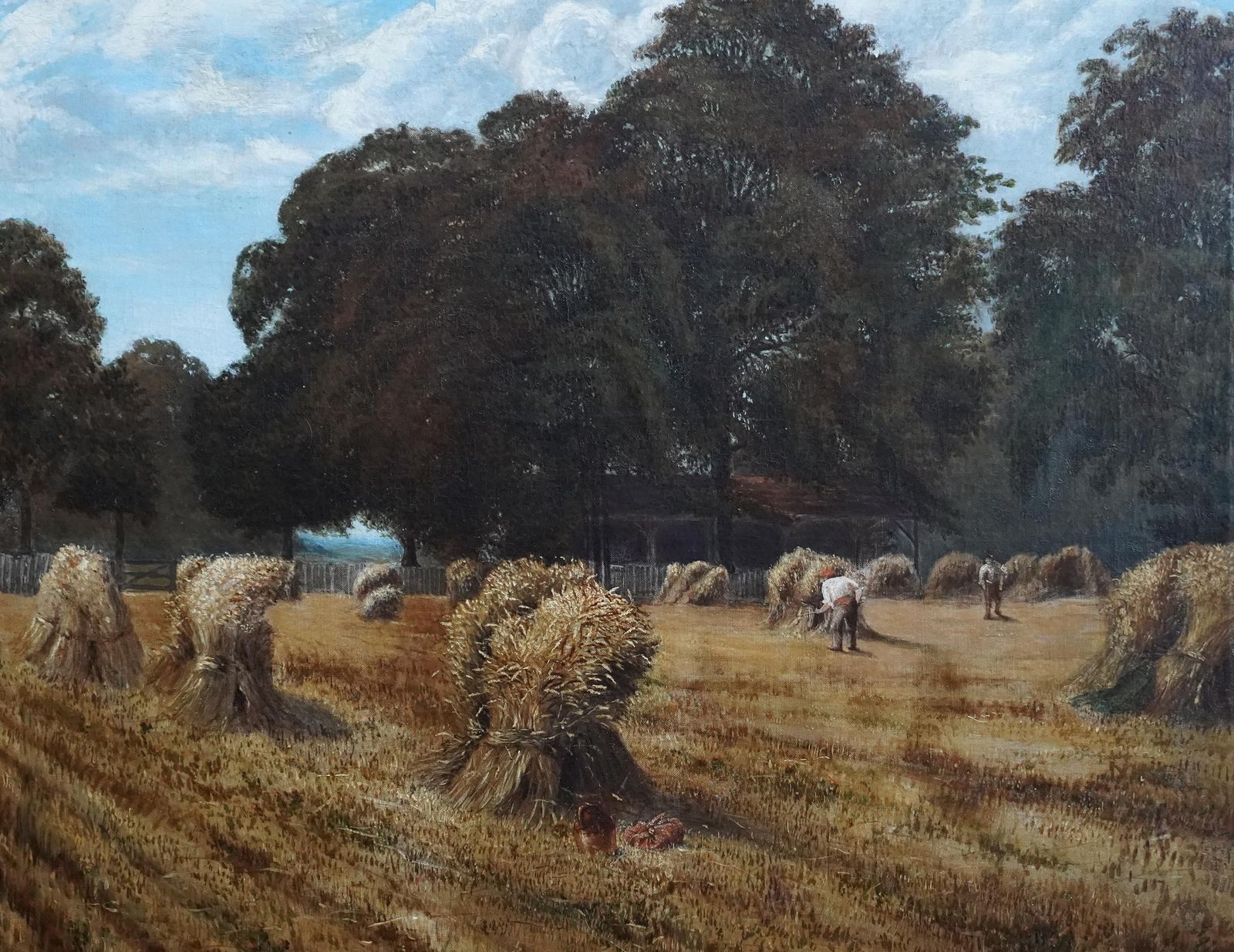 Harvest Landscape   British 19th Century Art Victorian Landscape Oil Painting1883 photo for sale