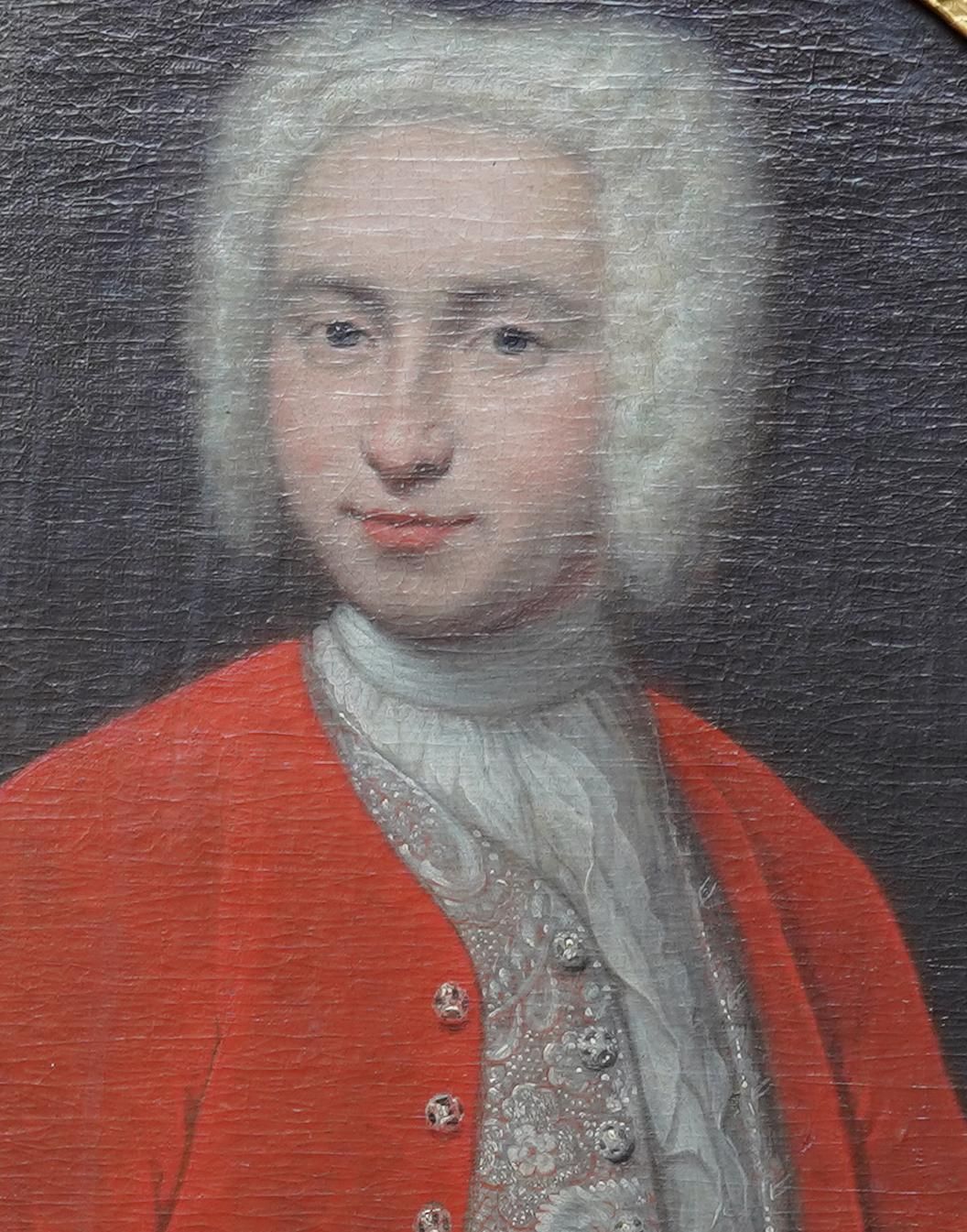 Oval Portrait Of A Gentleman   French Old Master C1700 Art Oil Paintingcirca 1700 photo for sale