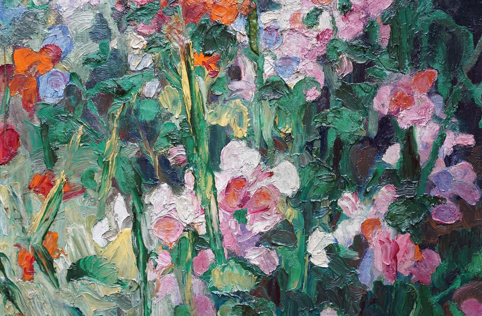 Gerald Spencer Prysesweet Pea Flowers   British 1930's Art Floral Still Life Oil Paintingcirca 1930 photo for sale