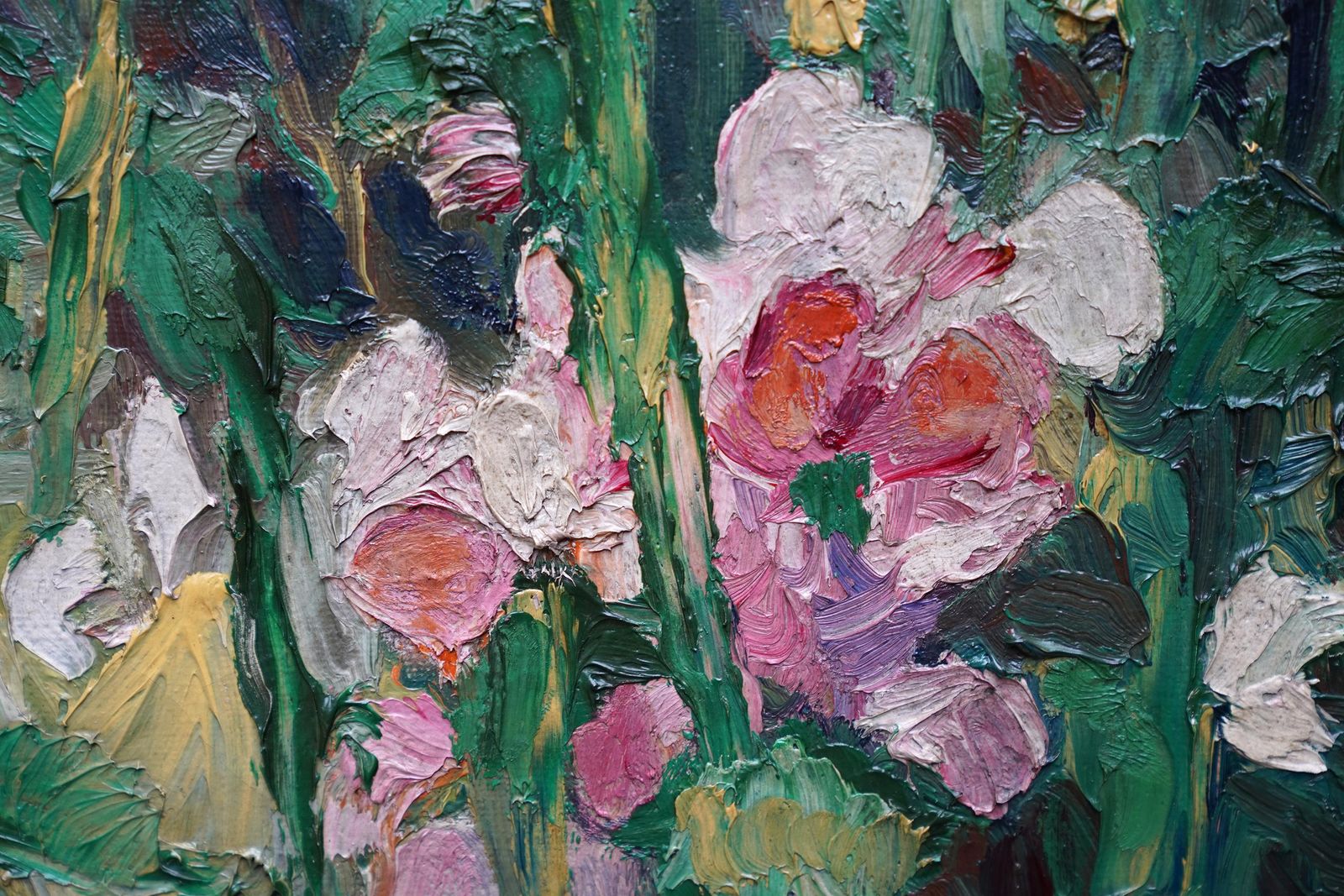 Gerald Spencer Prysesweet Pea Flowers   British 1930's Art Floral Still Life Oil Paintingcirca 1930 photo vintage