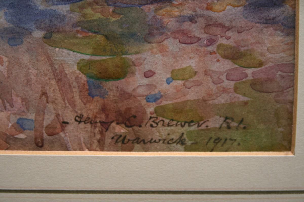 Art Henry Charles Brewerwarwick Castle   British Art Early 20th Century Painting River Landscape Autumn1917 photo
