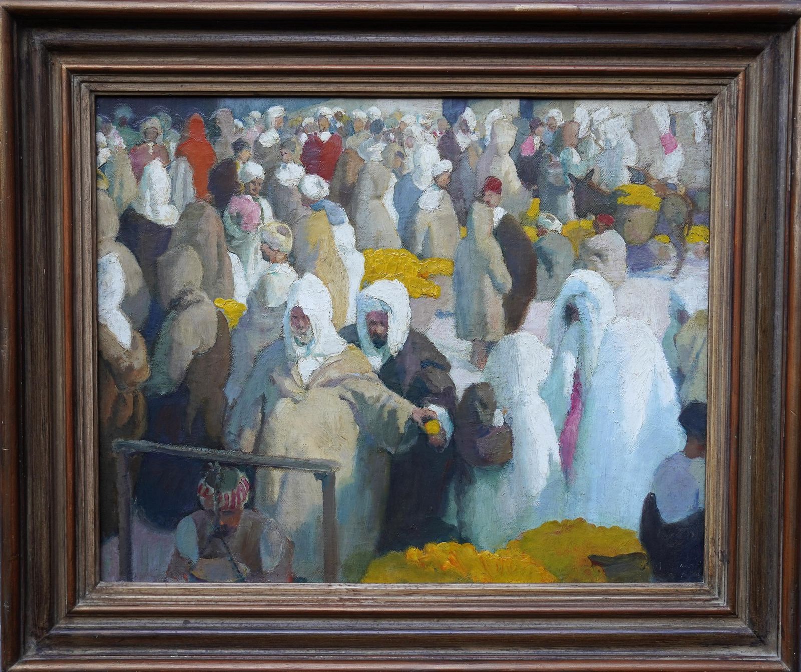 Gerald Spencer Prysetangiers Lemon Market   British 1920's Oriental Figural Art Oil Painting Circa 1925