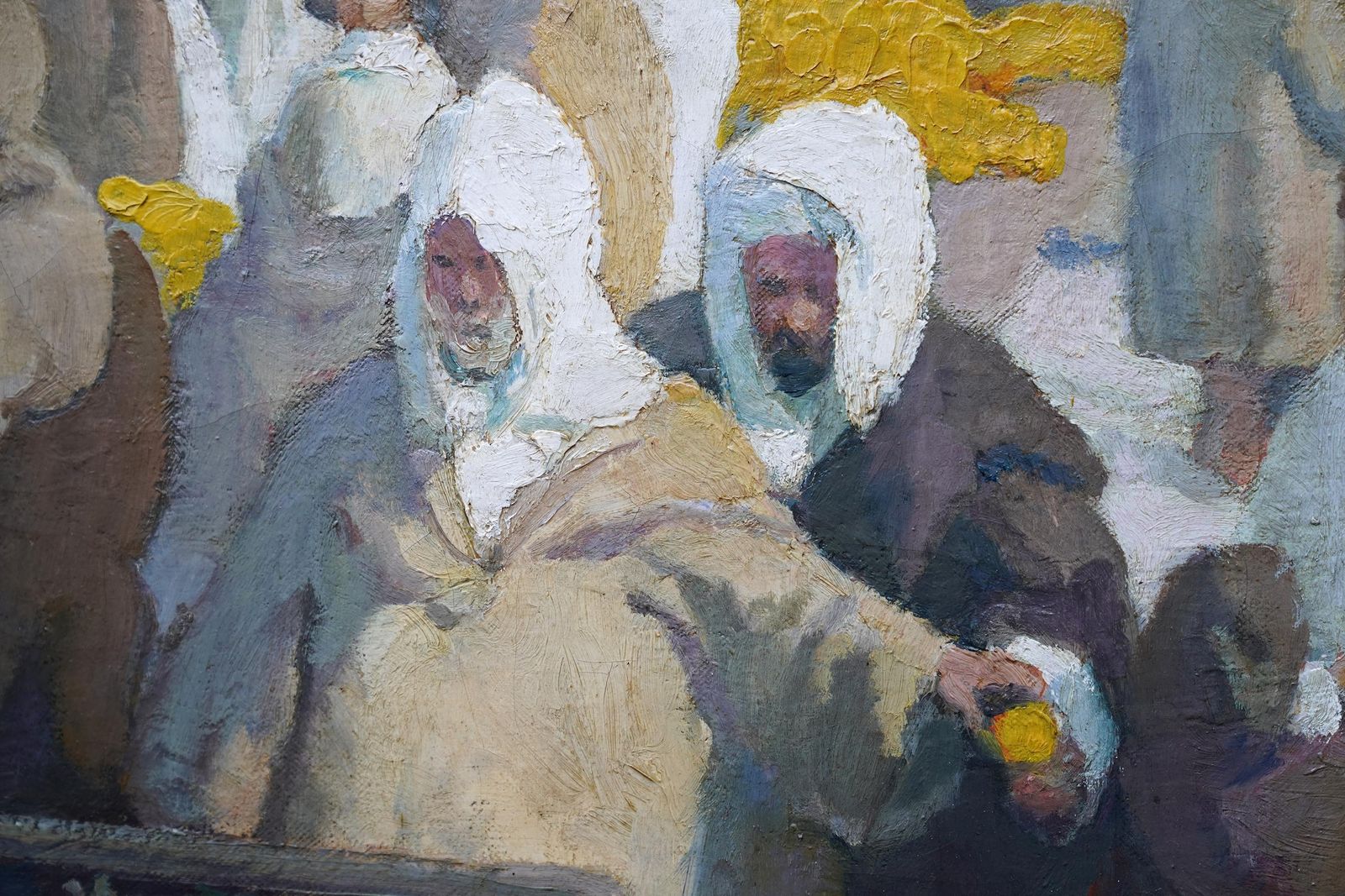 Gerald Spencer Prysetangiers Lemon Market   British 1920's Oriental Figural Art Oil Painting Circa 1925 photo for sale