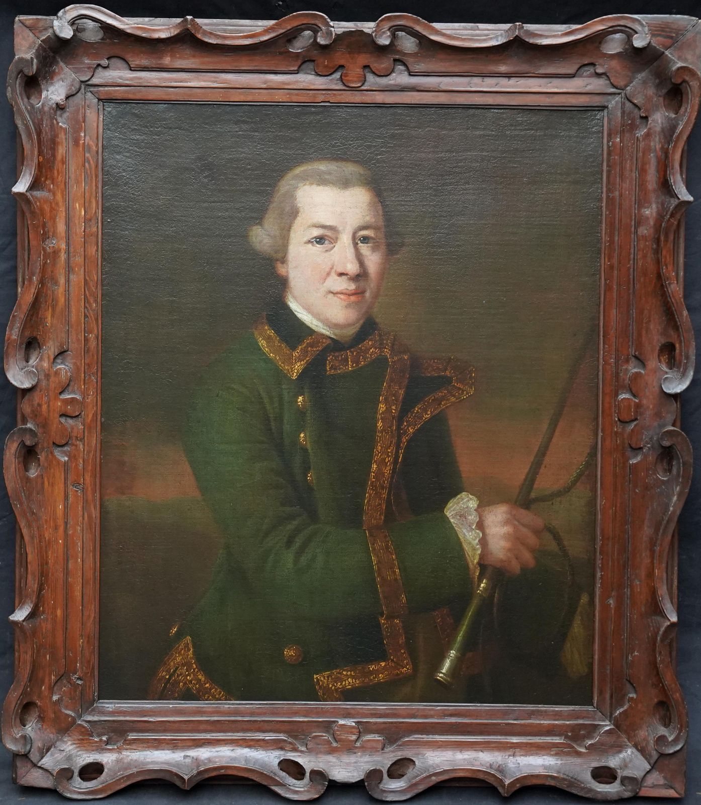 Art Francis Cotesportrait Of A Gentleman In Green Coat  British 18thc Art Old Master Oil Paintingcirca 1760 photo