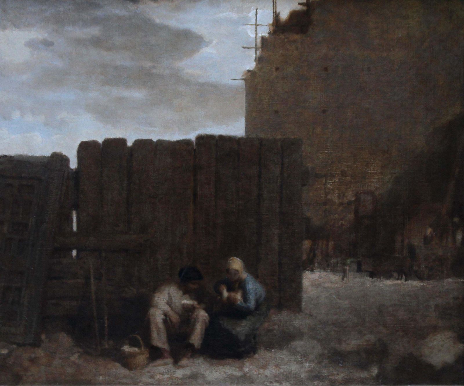 photo furniture John Bulloch Soutermadrid   Scottish 1920's Post Impressionist Art Spainish Street Oil Painting 1921