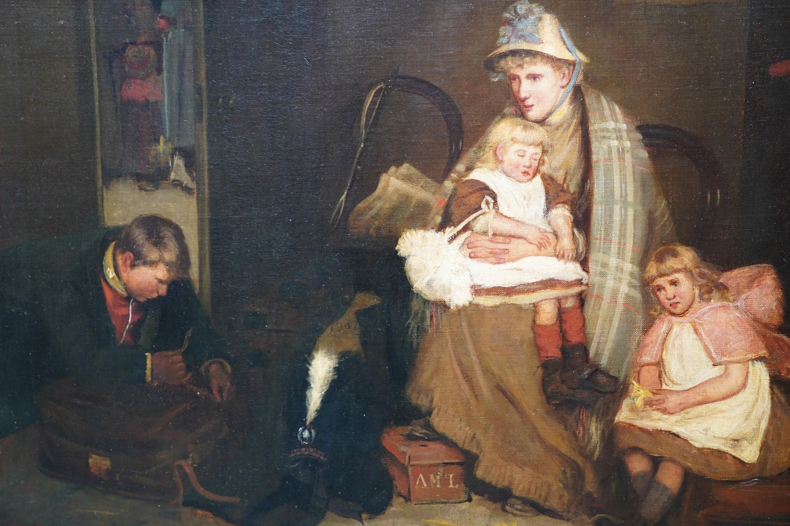Robert Gemmell Hutchisonthe Soldier's Farewell   Scottish Victorian Art Interior Portrait Oil Paintingcirca 1890 photo Art