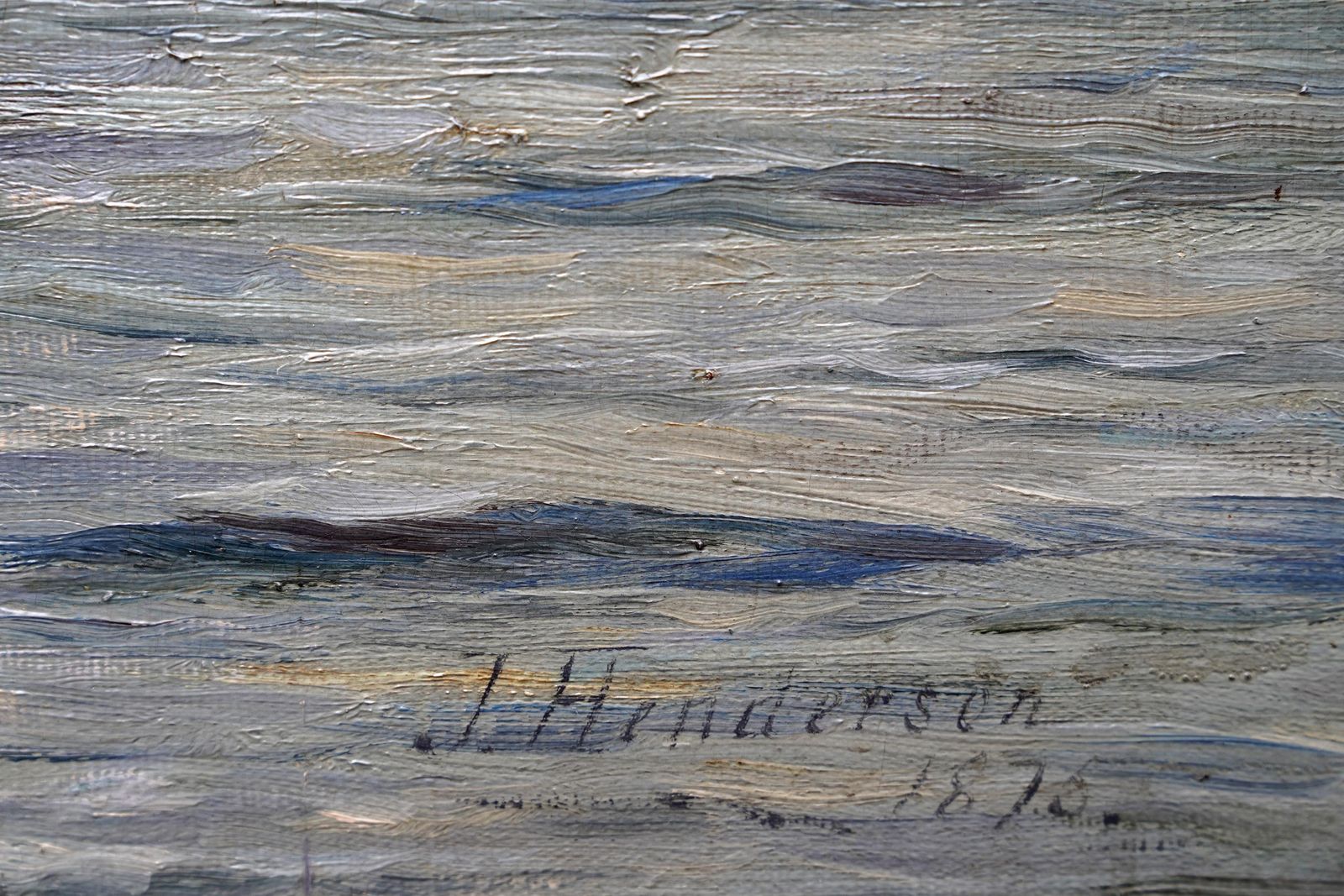 Art Joseph Hendersonseascape With Boats Storm Coming   Scottish 19thc Exh Impressionist Oil Painting1876 photo