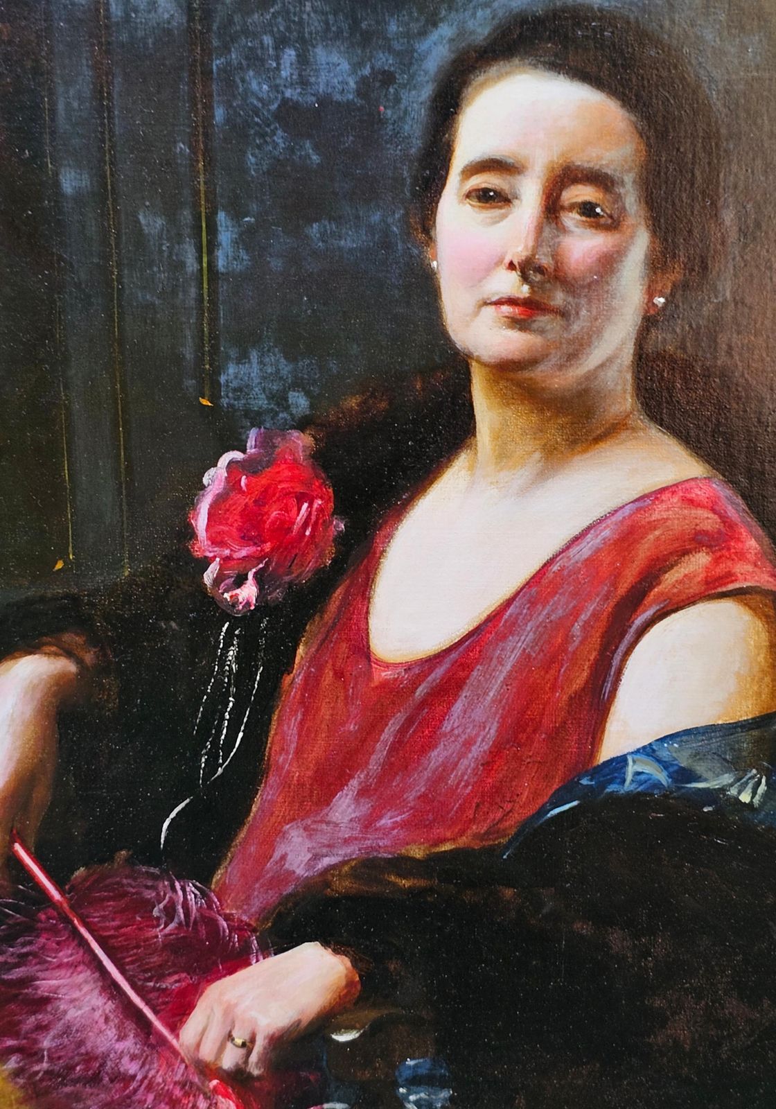Portrait Of An Edwardian Lady   British American Art Portrait Oil Paintingcirca 1910 photo Art