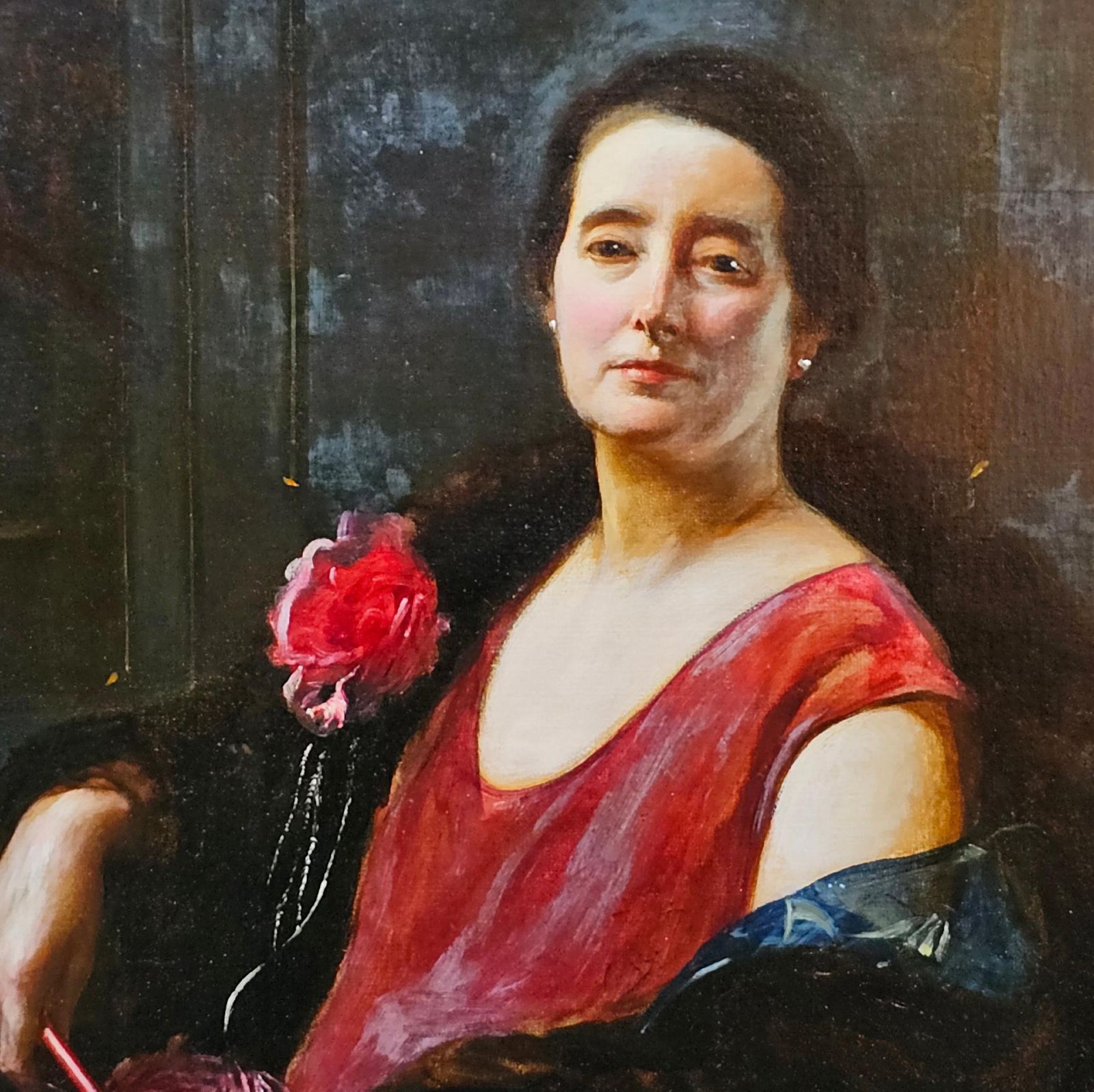 Portrait Of An Edwardian Lady   British American Art Portrait Oil Paintingcirca 1910 photo buy