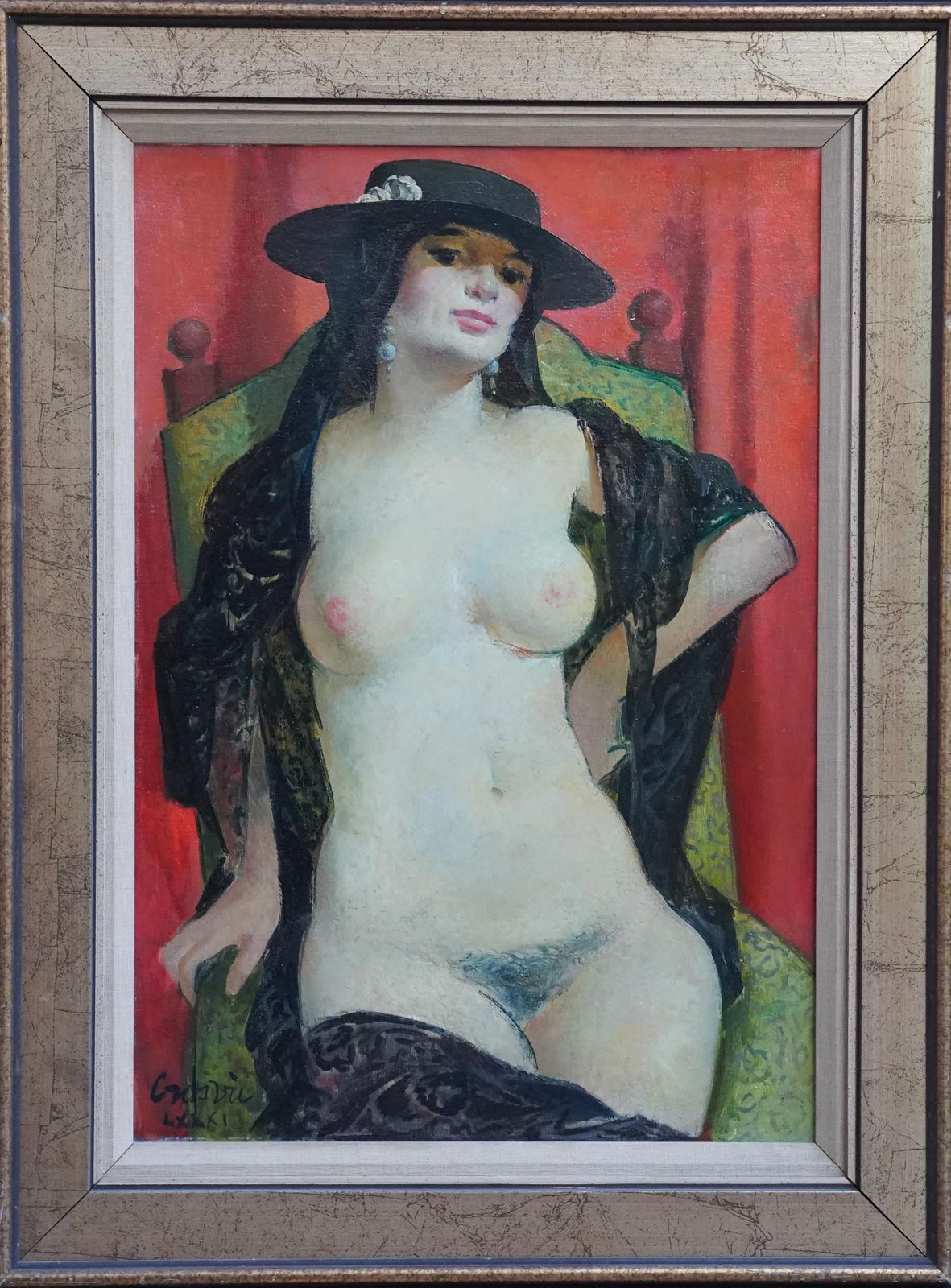 William Crosbienude Portrait Of A Spanish Woman   Scottish Art Female Portrait Oil Painting1981