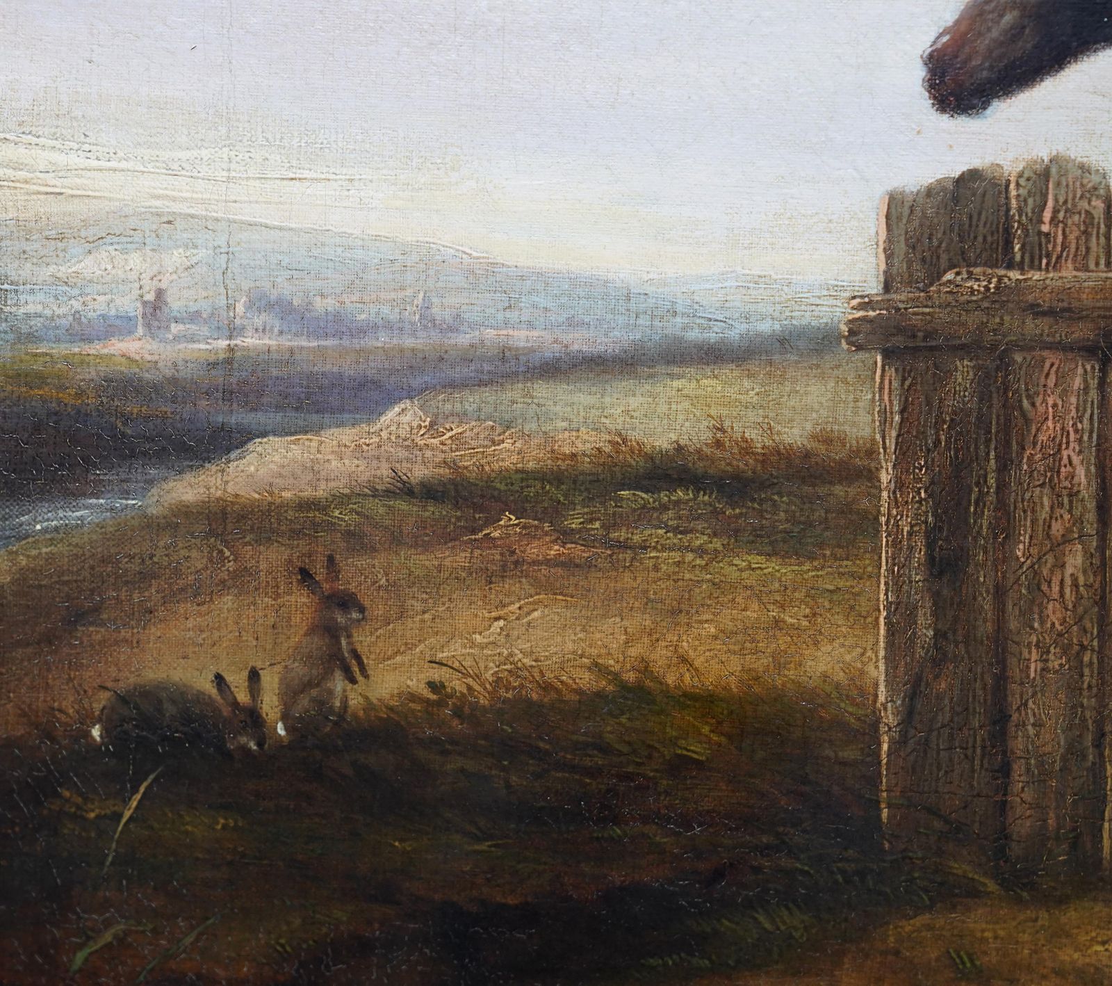 Portrait Of Two Horses In A Landscape   British 19thc Equine Art Oil Painting1840 photo buy