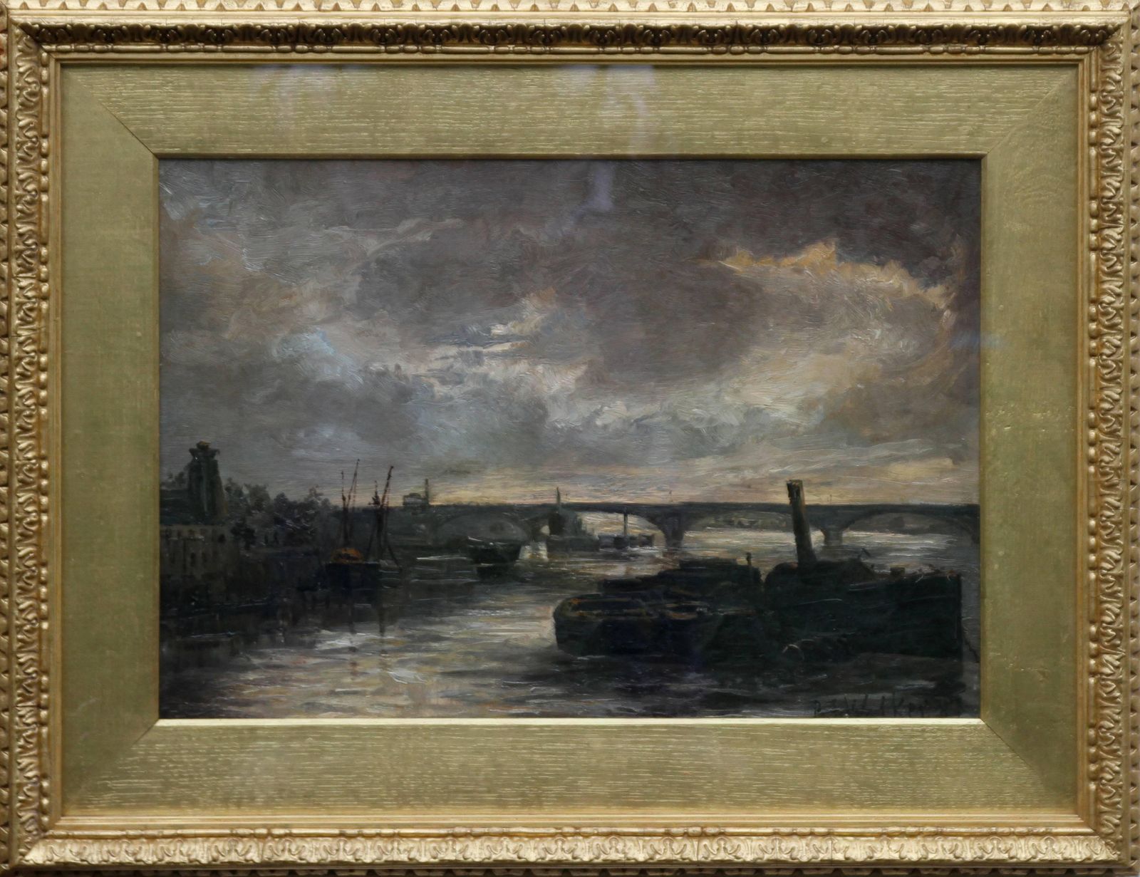 Philip F. Walkerthames At Battersea   British Impressionist Art Victorian London Oil Painting 1887