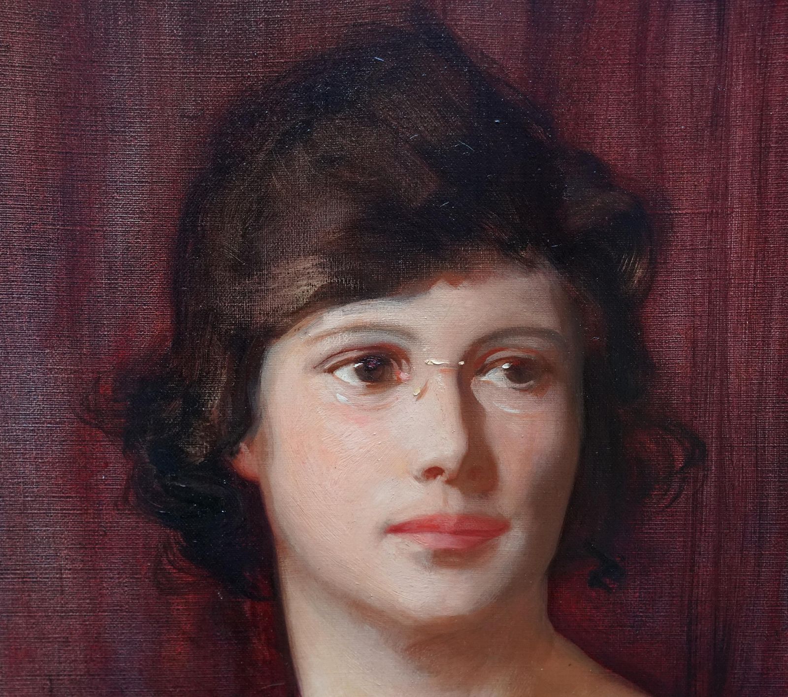 Alfred Kingsley Lawrenceportrait Of A Lady In Pince Nez   British 1919 Art Portrait Oil Painting1919 photo 7141.0