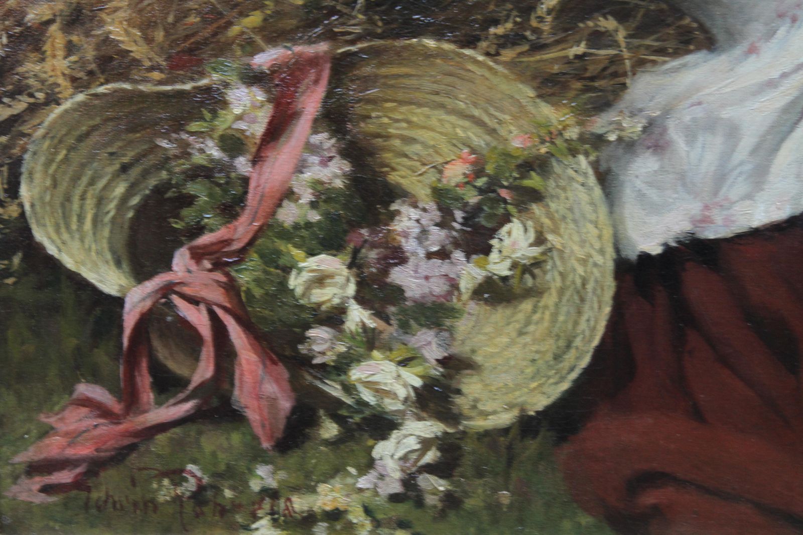 Edwin Robertsa Summer Beauty   British Victorian Genre Art Female Portrait Oil Paintingcirca 1880 photo vinterior