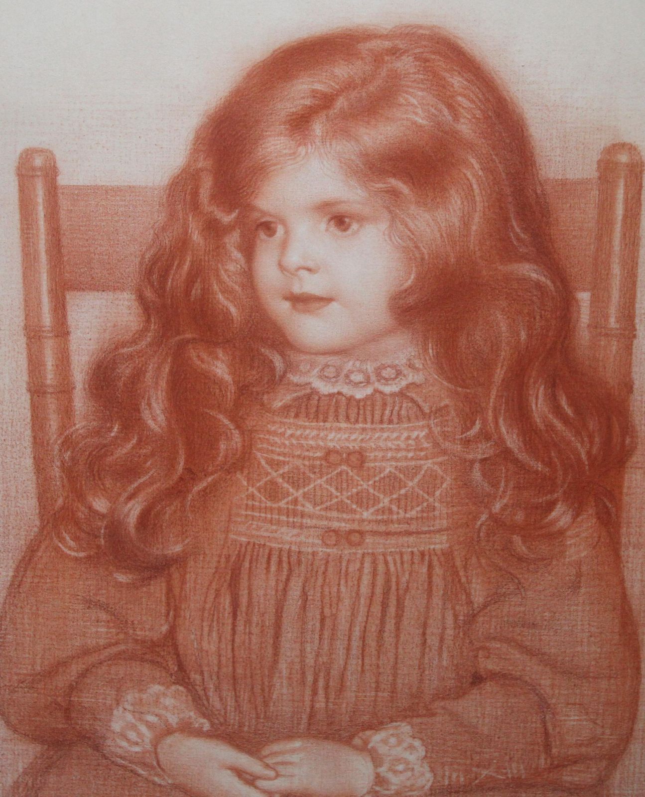 Edward Robert Hughesportrait Of Mildred   British Victorian Art Pre Raphaelite Seated Young Girl1885 photo for sale