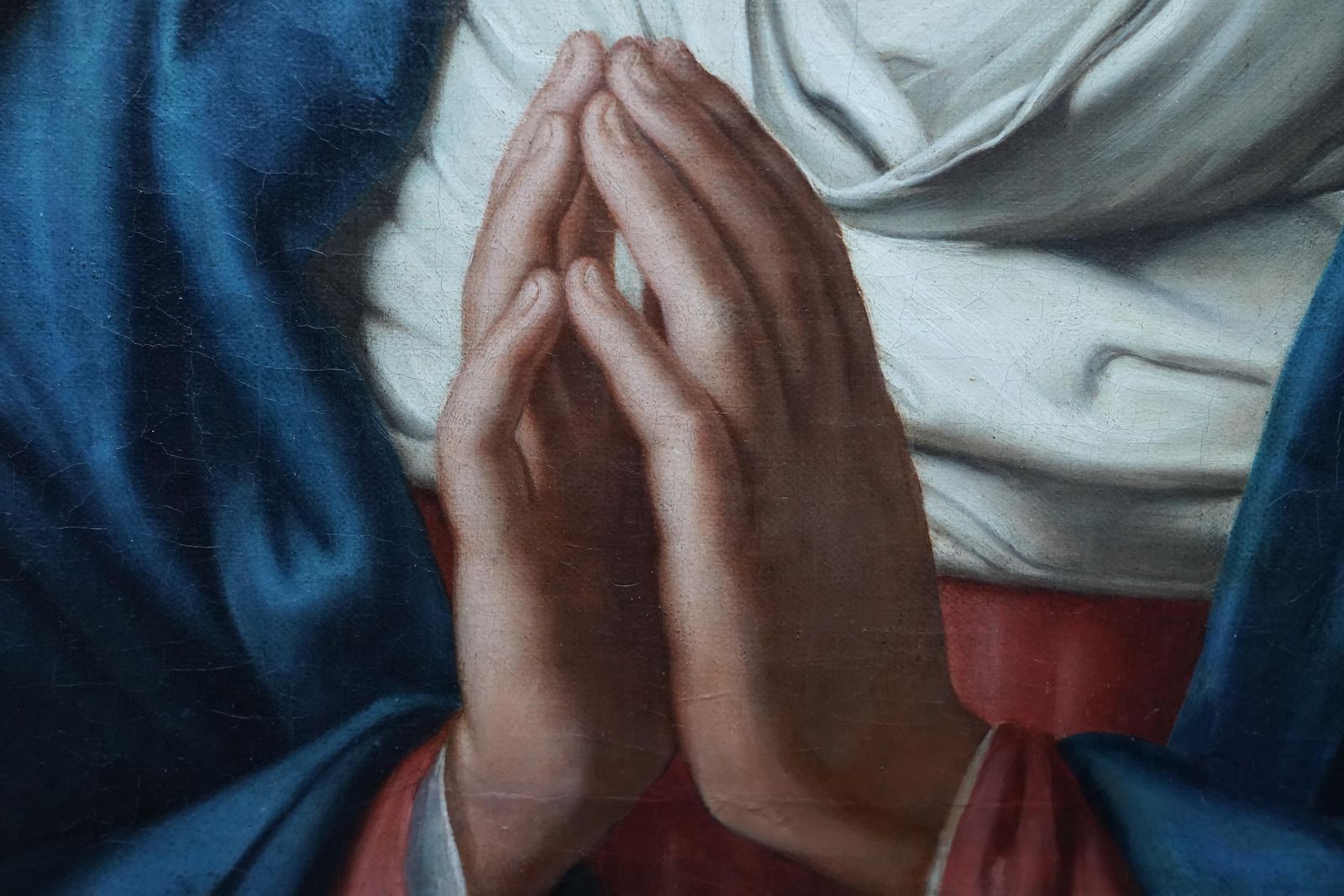 Portrait Of Madonna At Prayer   Italian Old Master Art Religious Oil Paintingcirca 1790 photo vinterior