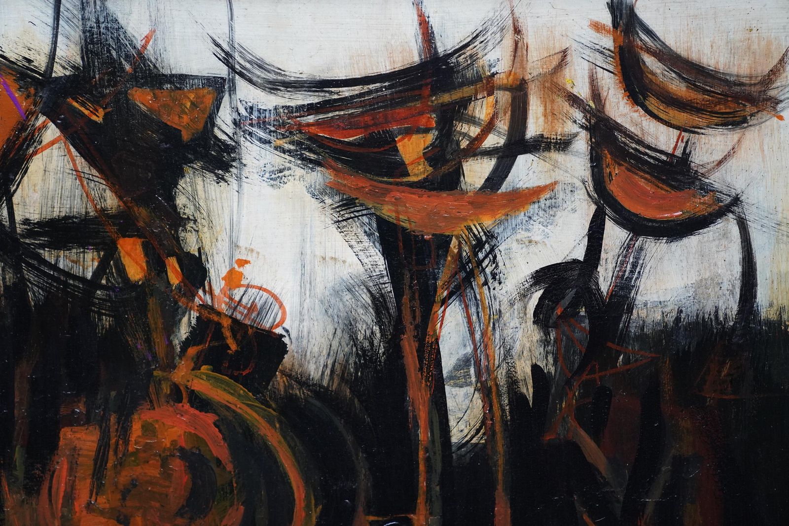 photo for sale Anne Dunnabstract Composition 1966   British 60's Abstract Art Oil Painting Female Artist1966